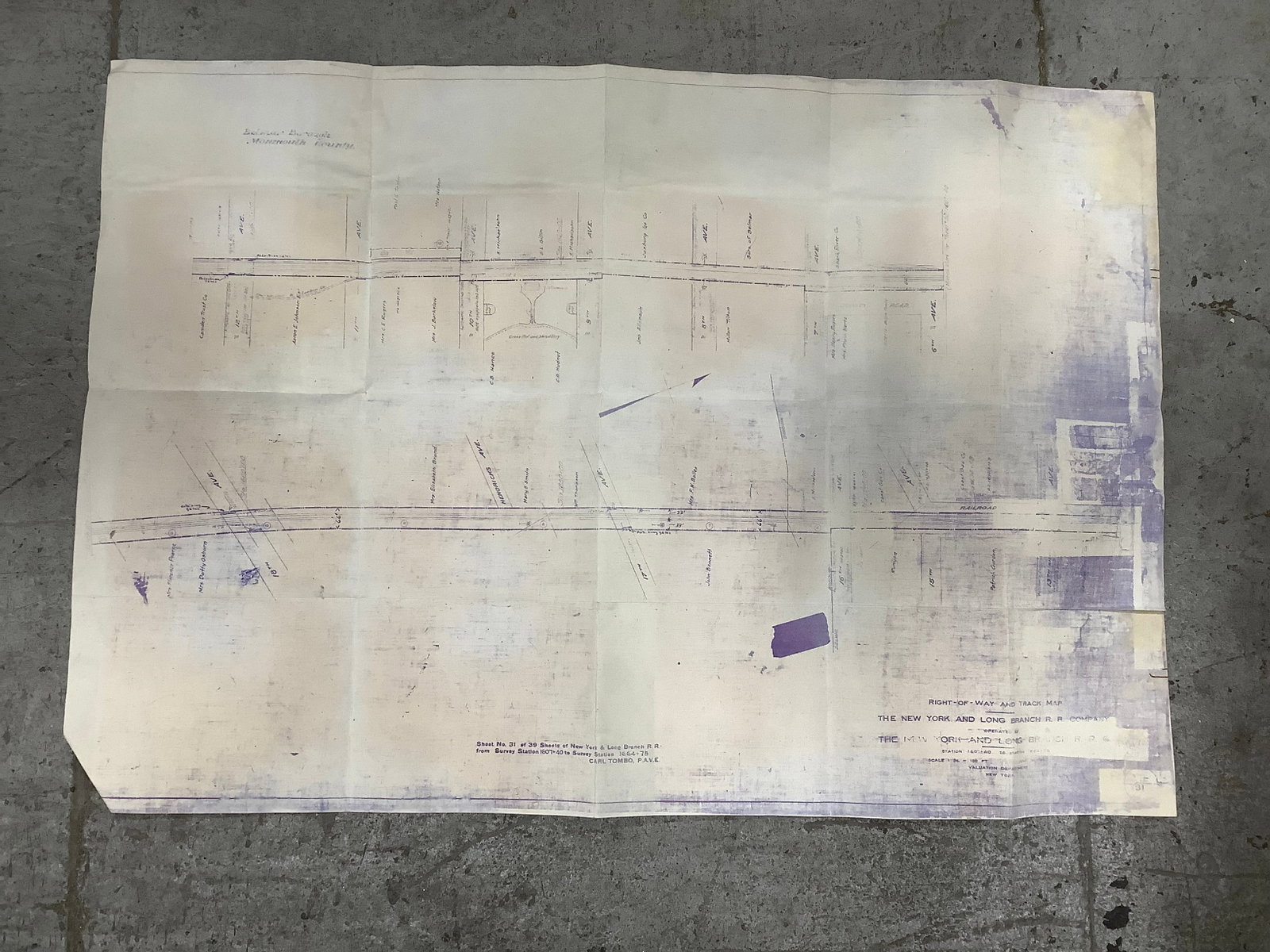 NY and Long Branch Track Map (24inx35in) (1 of 1)