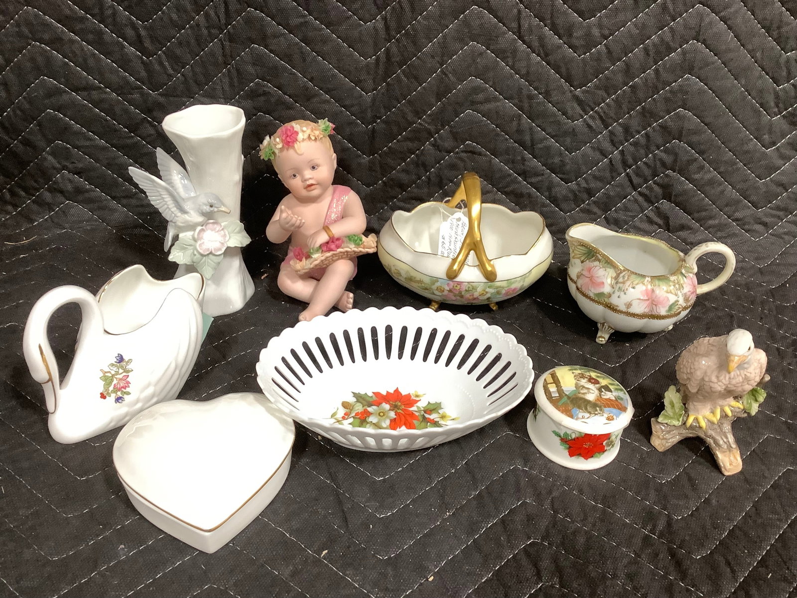 Trinket boxes, porcelain vase(5.5in tall), and more (1 of 1)