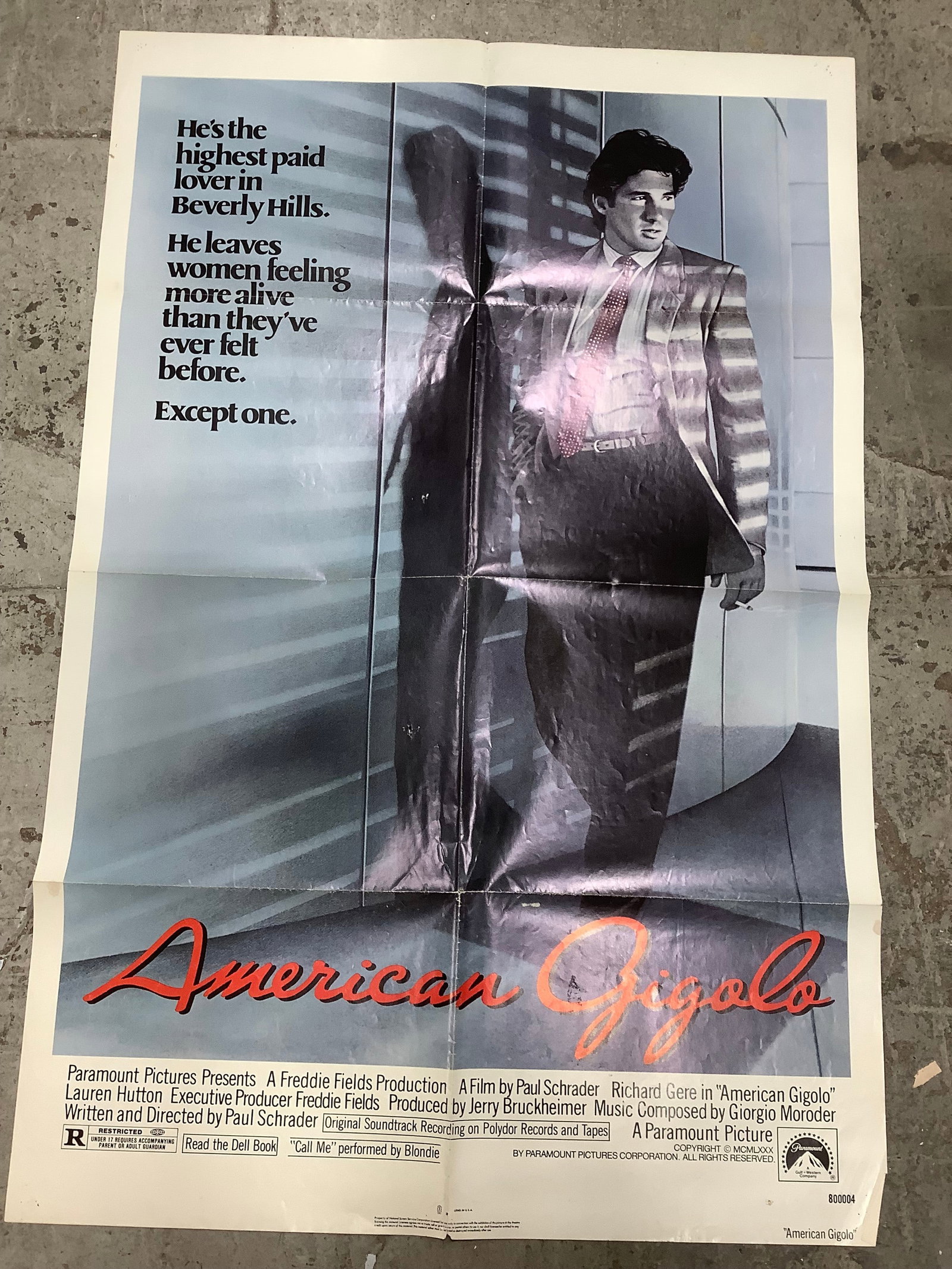 American Gigilo Movie Poster (27inx41in)*Rated R*: American Gigilo Movie Poster (27inx41in)*Rated R*