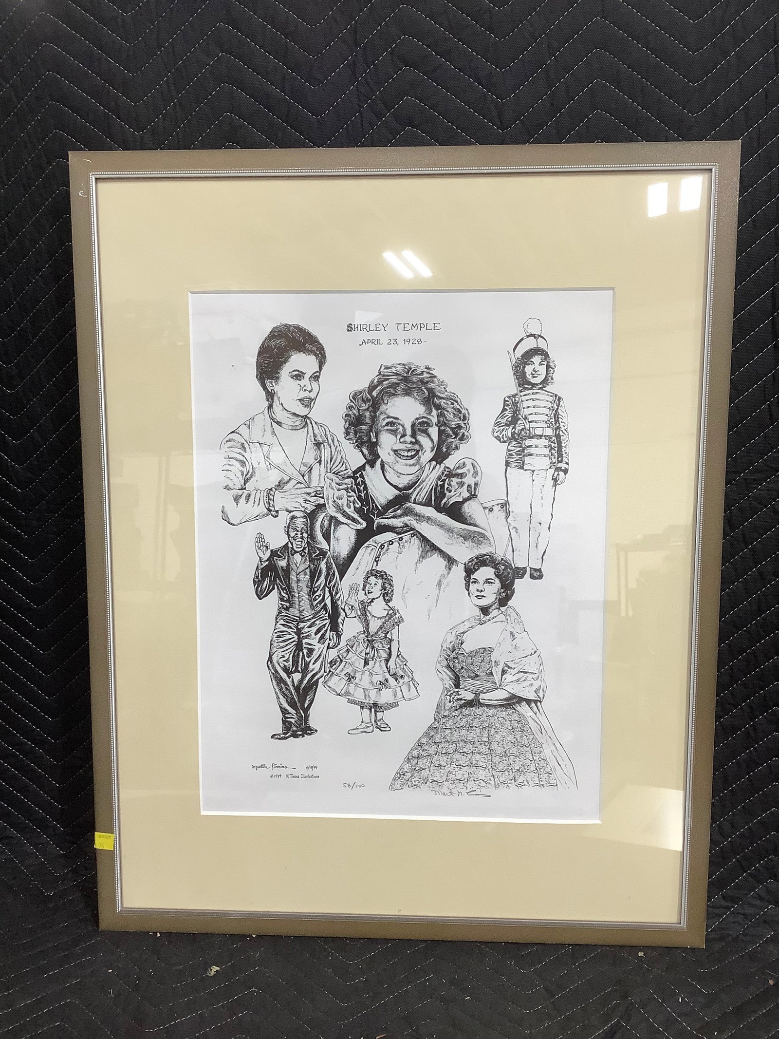 Framed Shirley Temple Art Print (24inx40in): Framed Shirley Temple Art Print (24inx40in)