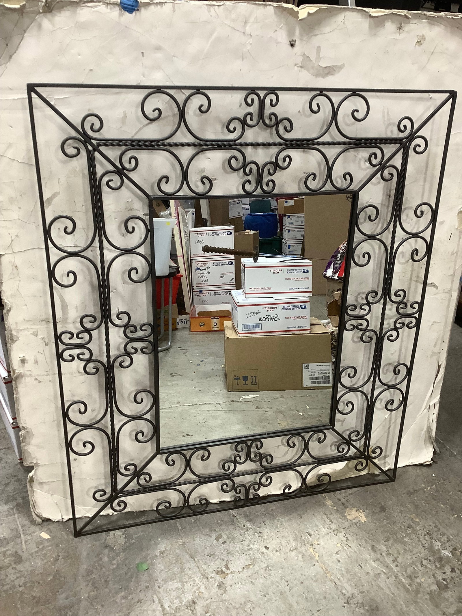 Wrought Iron Framed Mirror (34inx40.5in) (1 of 1)