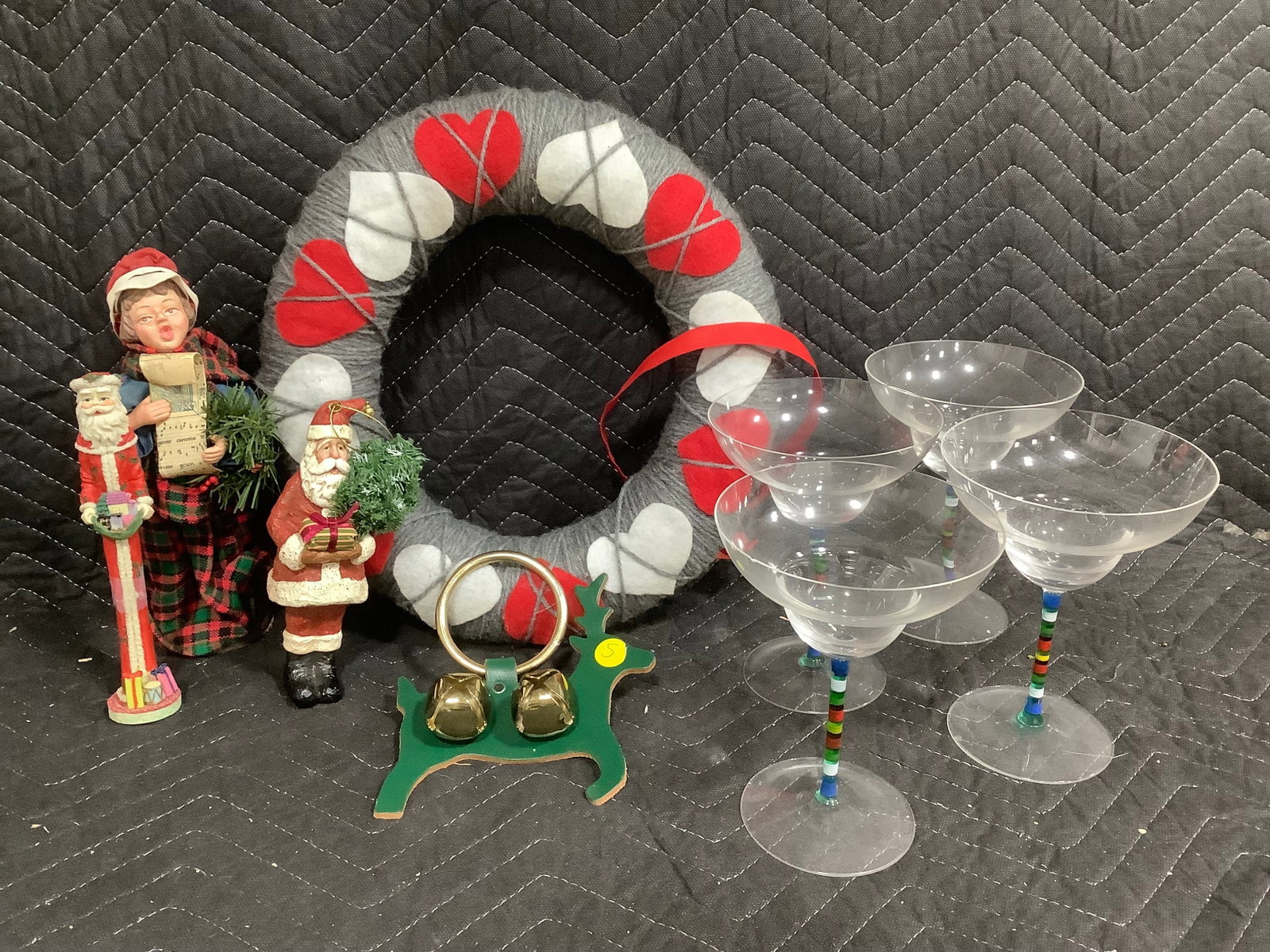 Wreath, drinking glasses(6.5intall), and Christmas decor (1 of 1)