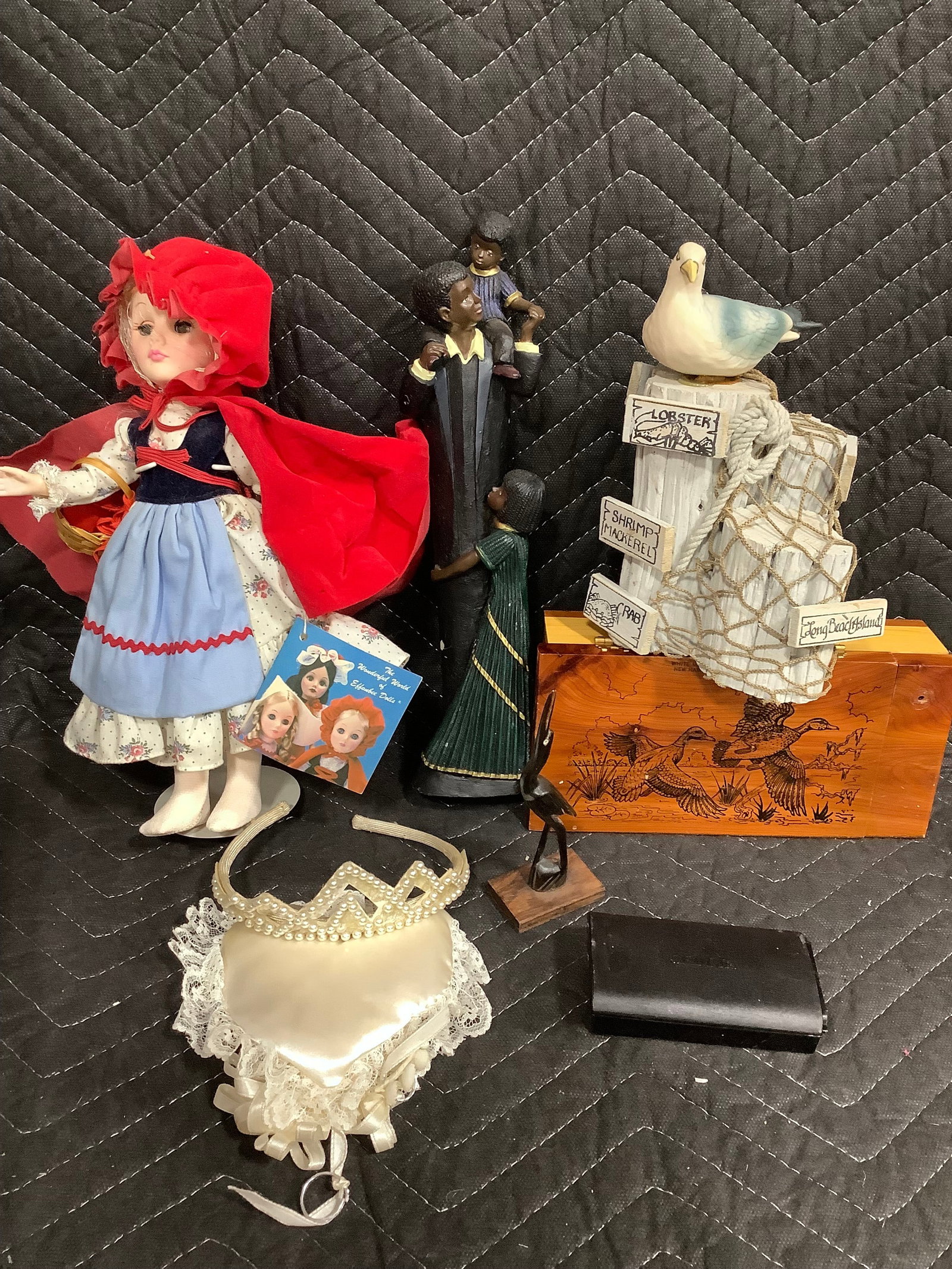 Long Beach Island statue, vintage razor, enesco mahogany statue(chipped), and more(11.5in tallest) (1 of 1)