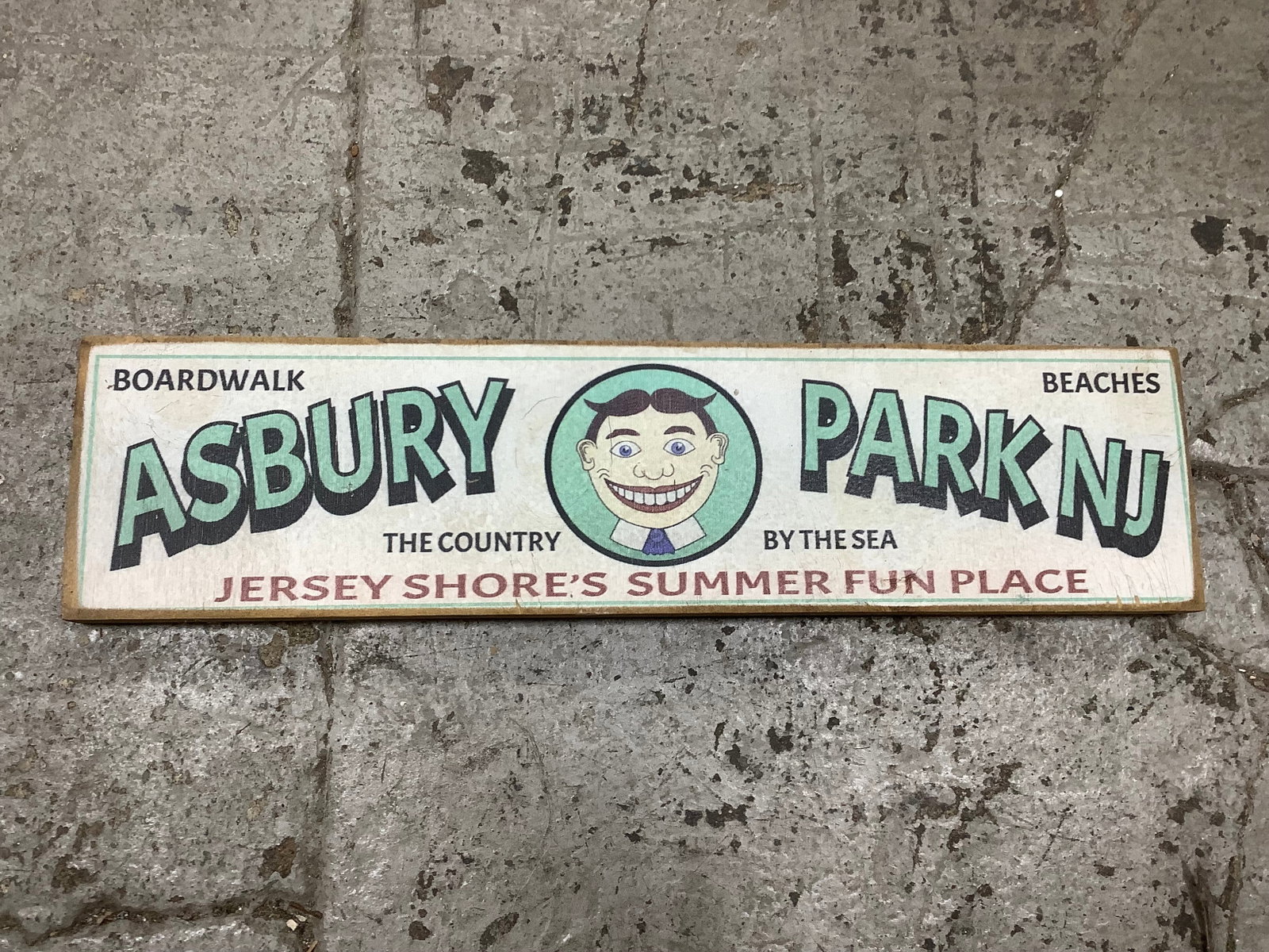 Asbury Park Wooden Wall Decor (4inx16in): Asbury Park Wooden Wall Decor (4inx16in)