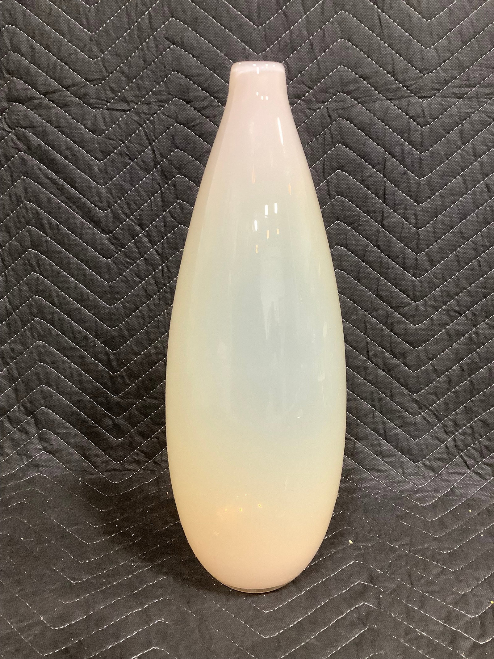 Cream-Colored Satin Glass Vase (17in Tall) (1 of 1)