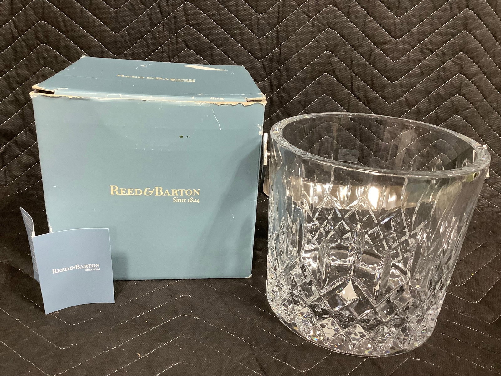 Reed & Barton Crystal Glass Ice Bucket (6inx6in) *no lid* (1 of 1)