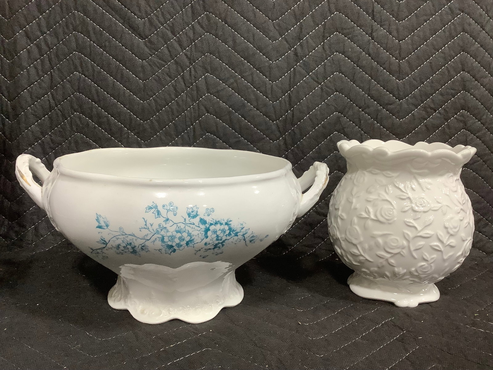 Maddocks Porcelain Bowl with Handles, and Ceramic Utencil Holder (Tallest - 6in) (1 of 1)