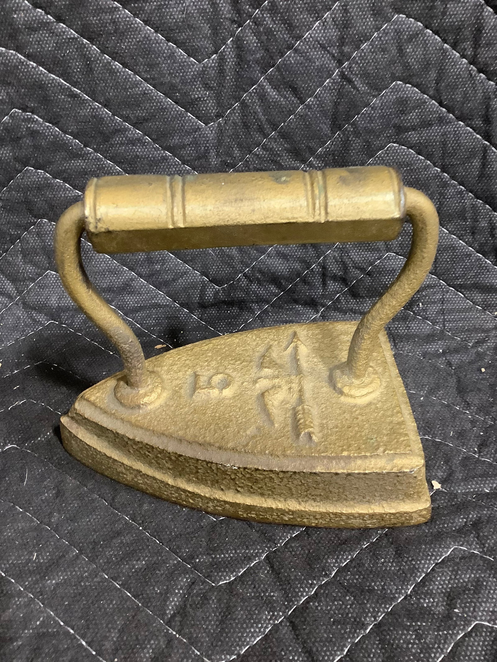 Gold Colored Sad Iron #5, Eagle Perched on Arrow (1 of 1)