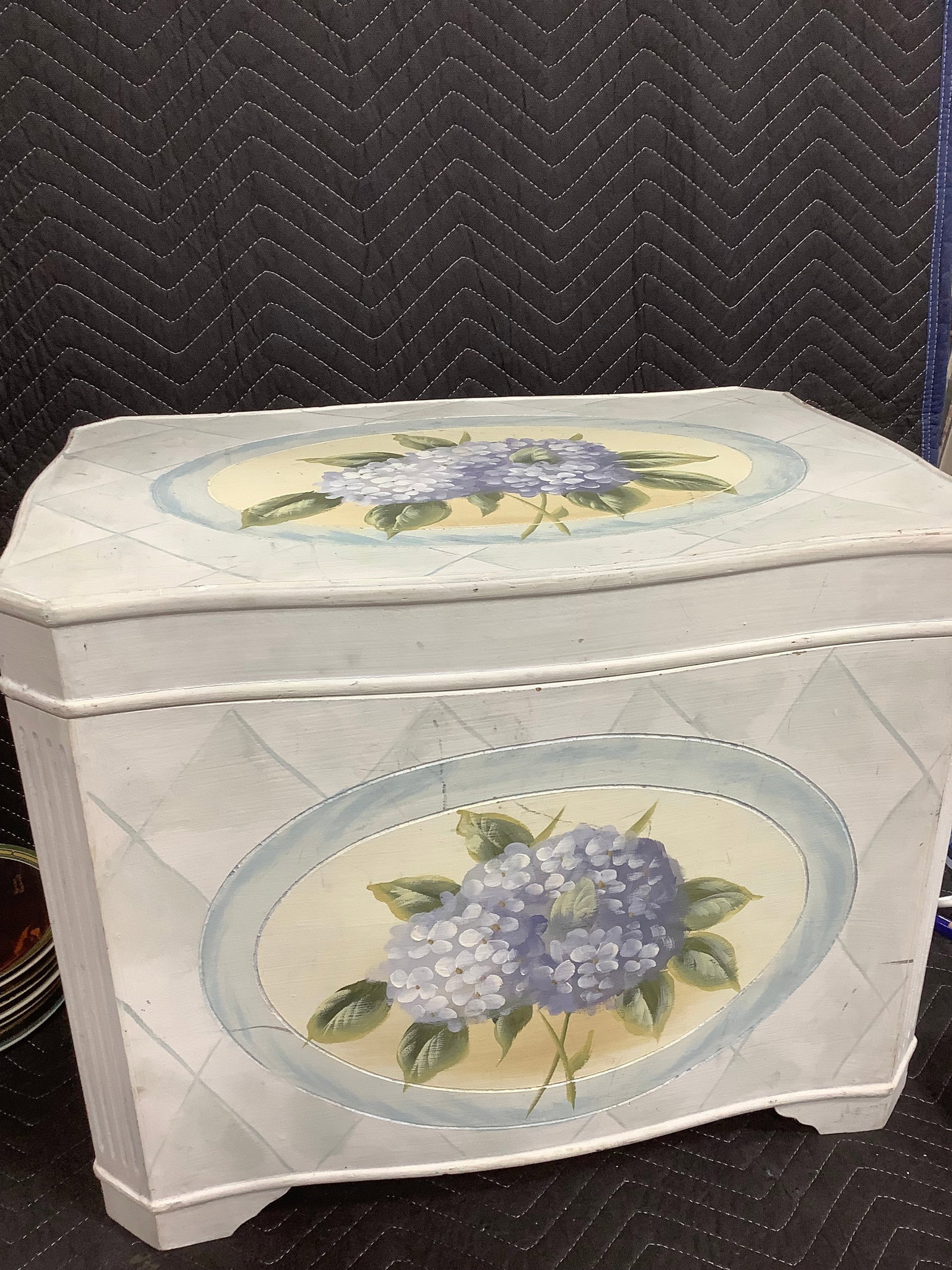 Wooden floral theme storage chest(23.5inx16.5inx18.5in) (1 of 1)