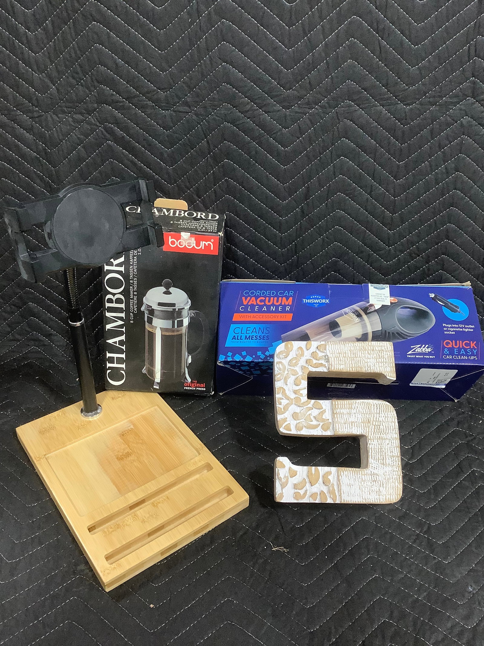 Chambord coffeemaker, corded car vaccum cleaner, tablet holder stand, and more (1 of 1)