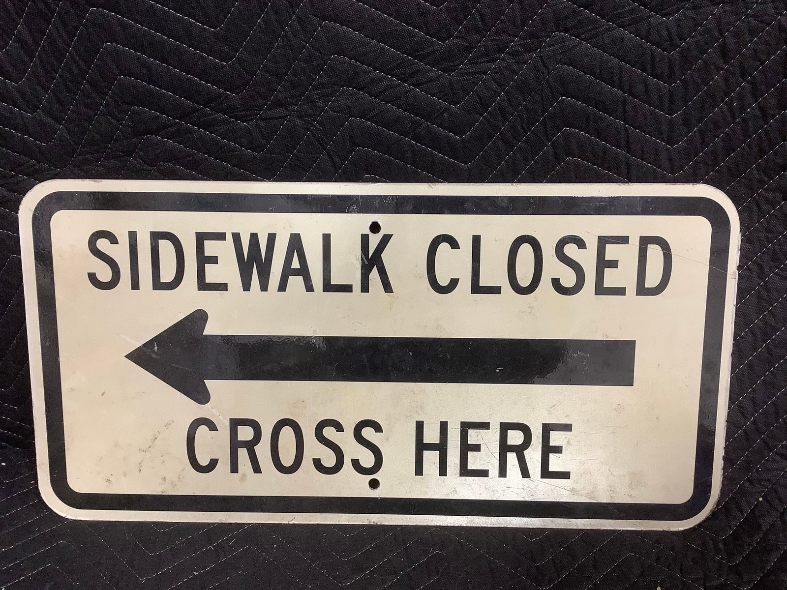 Sidewalk closed cross here sign(12inx24in): Sidewalk closed cross here sign(12inx24in)