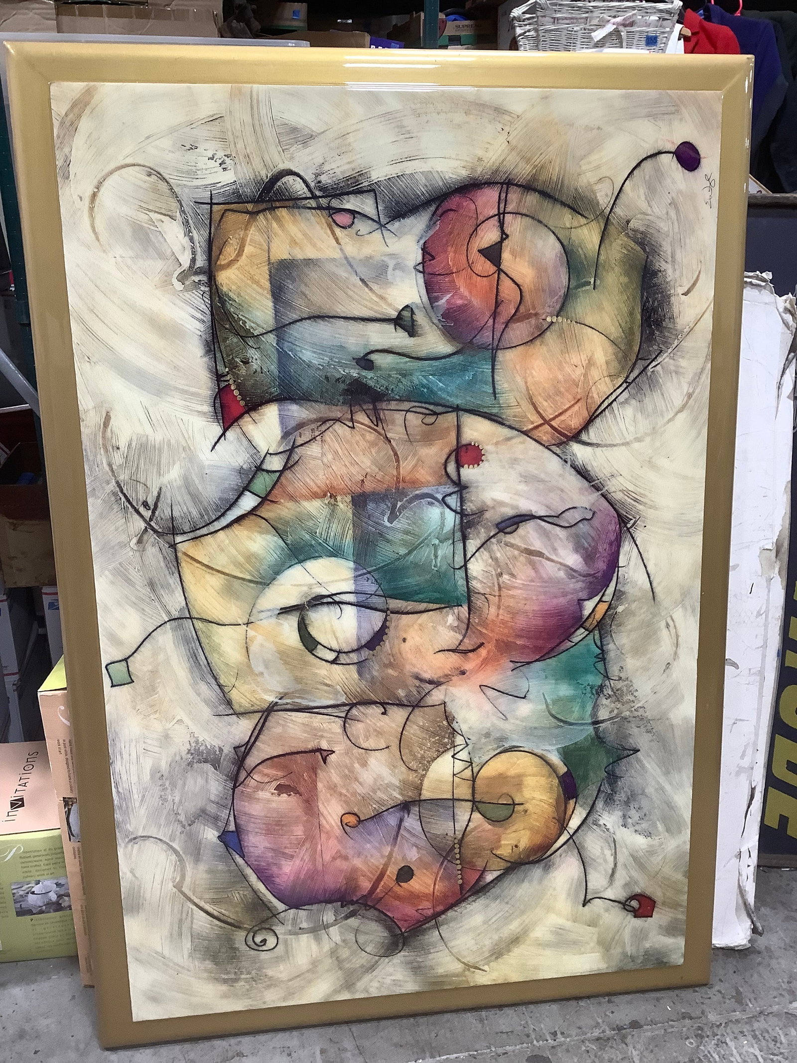 Abstract signed wall decor(39inx57in) (1 of 1)
