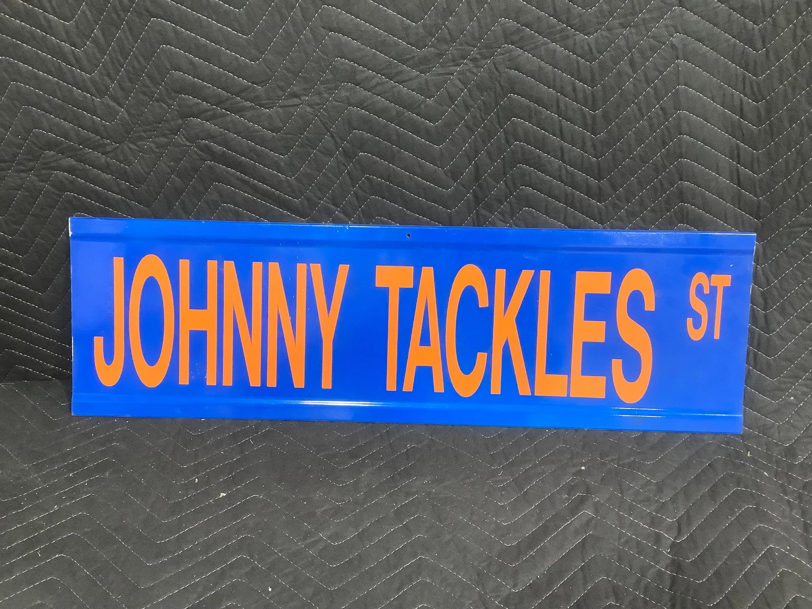 Johnny Tackles St sign(9inx30in) (1 of 1)