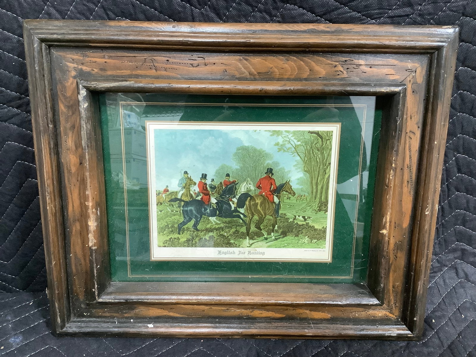 Framed English Fox painting(13.5inx16.5in): Framed English Fox painting(13.5inx16.5in)
