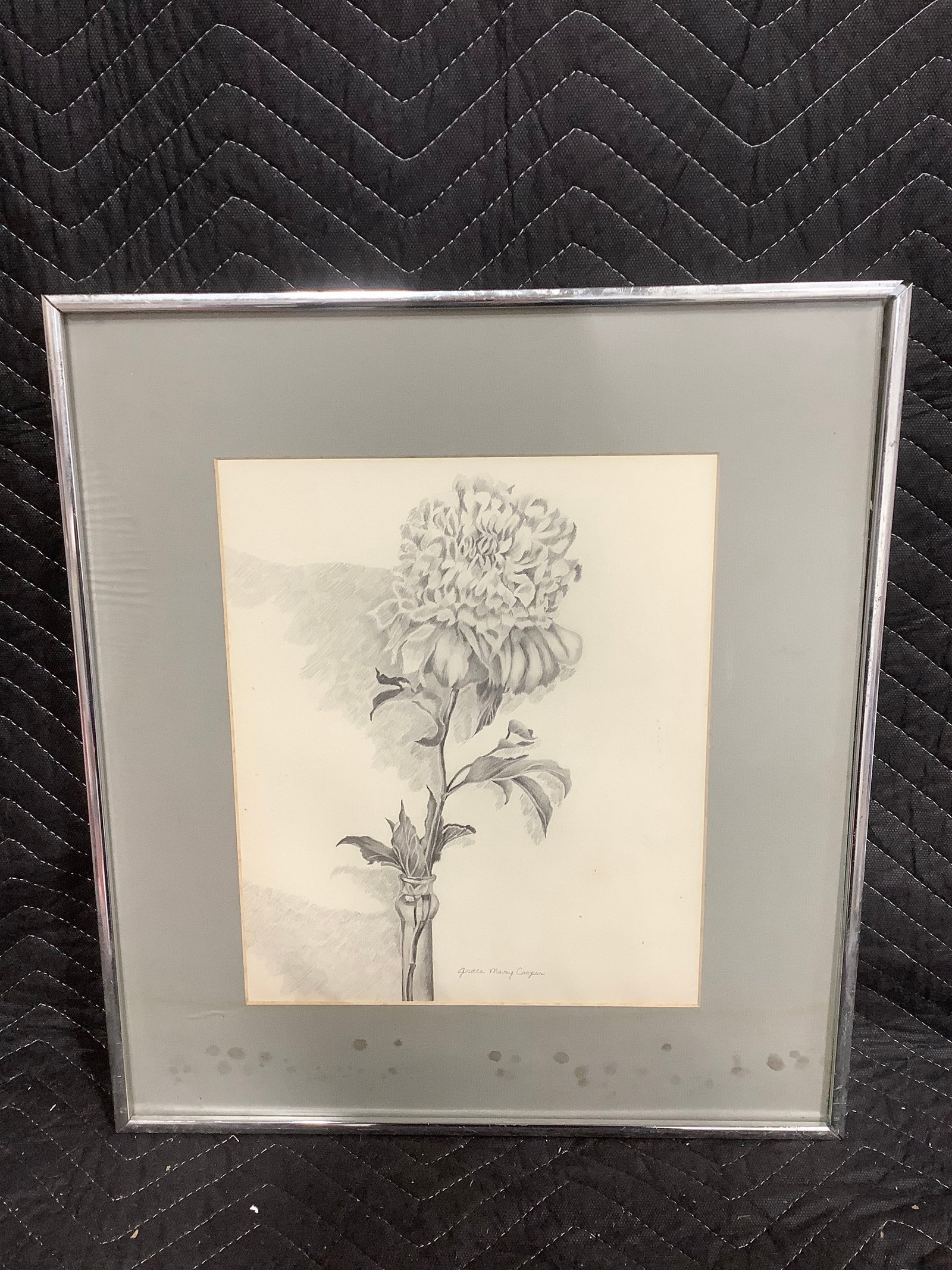 Framed sketch signed Grace Mary Cooper(16.5inx18.5in) (1 of 1)