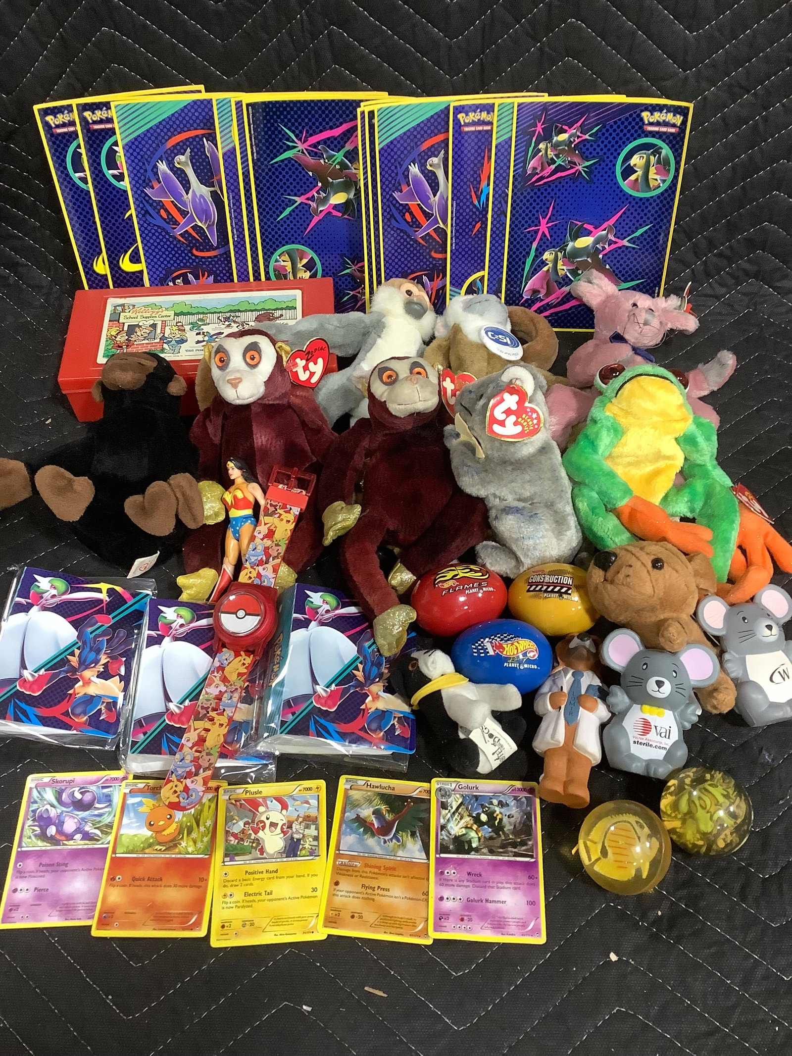 Pokemon cards/stickers,etc. and Beanie babie dolls: Pokemon cards/stickers,etc. and Beanie babie dolls