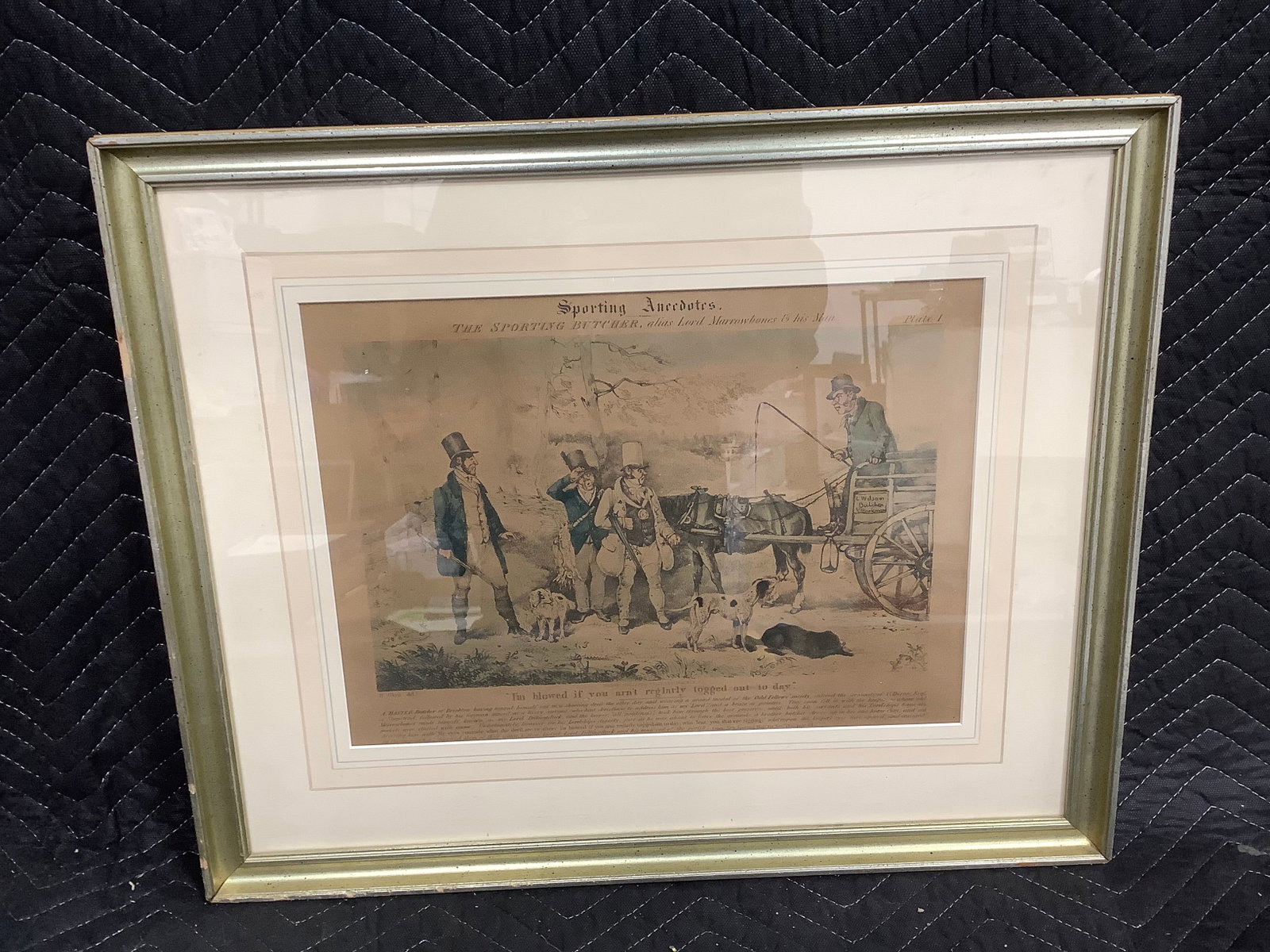 Vintage Sporting Anecdote framed print(17.5inx21.5in): Vintage Sporting Anecdote framed print(17.5inx21.5in)