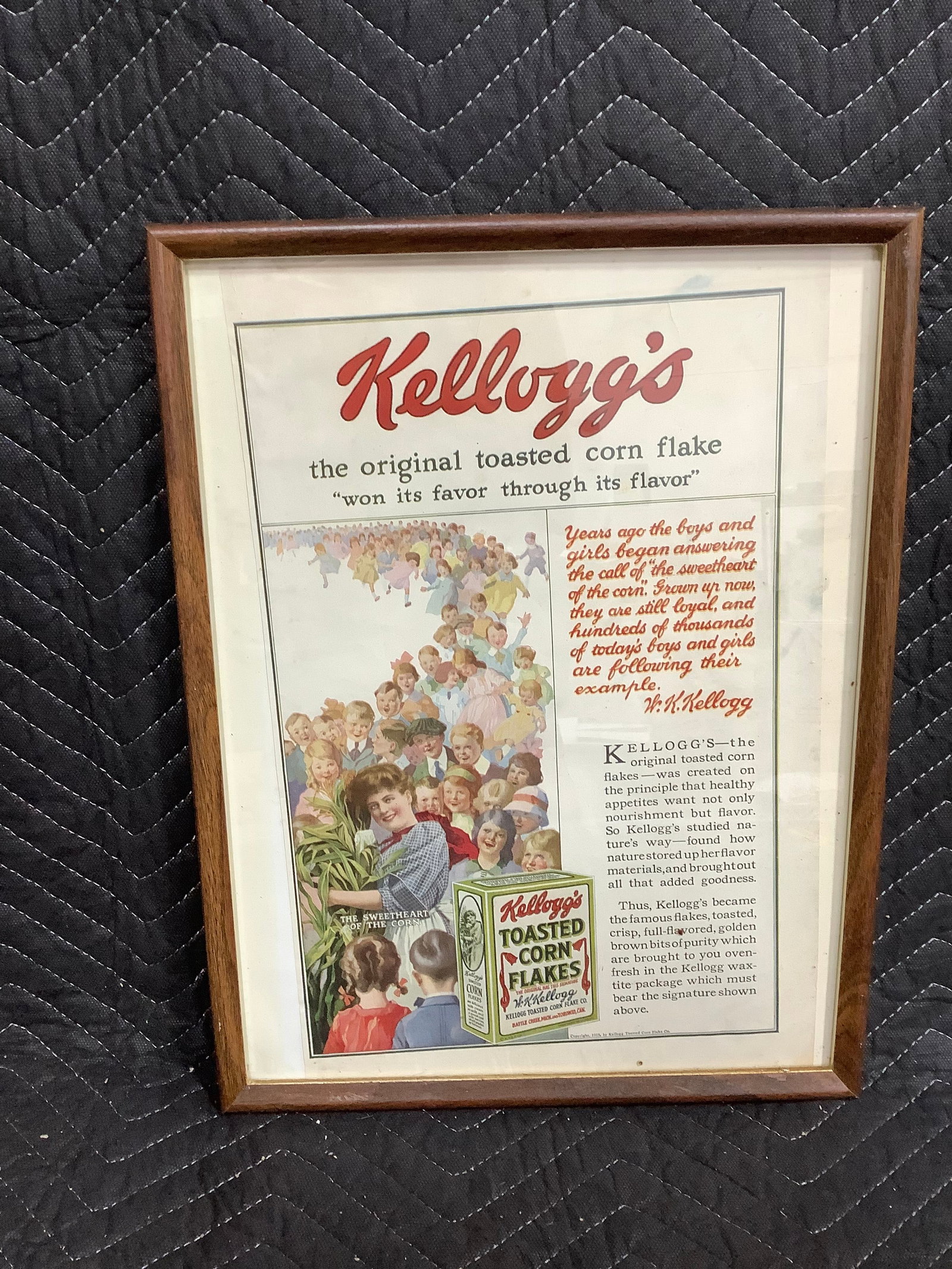 Framed Vintage Kellogs Advertisement (13inx17in) *loose frame* (1 of 1)