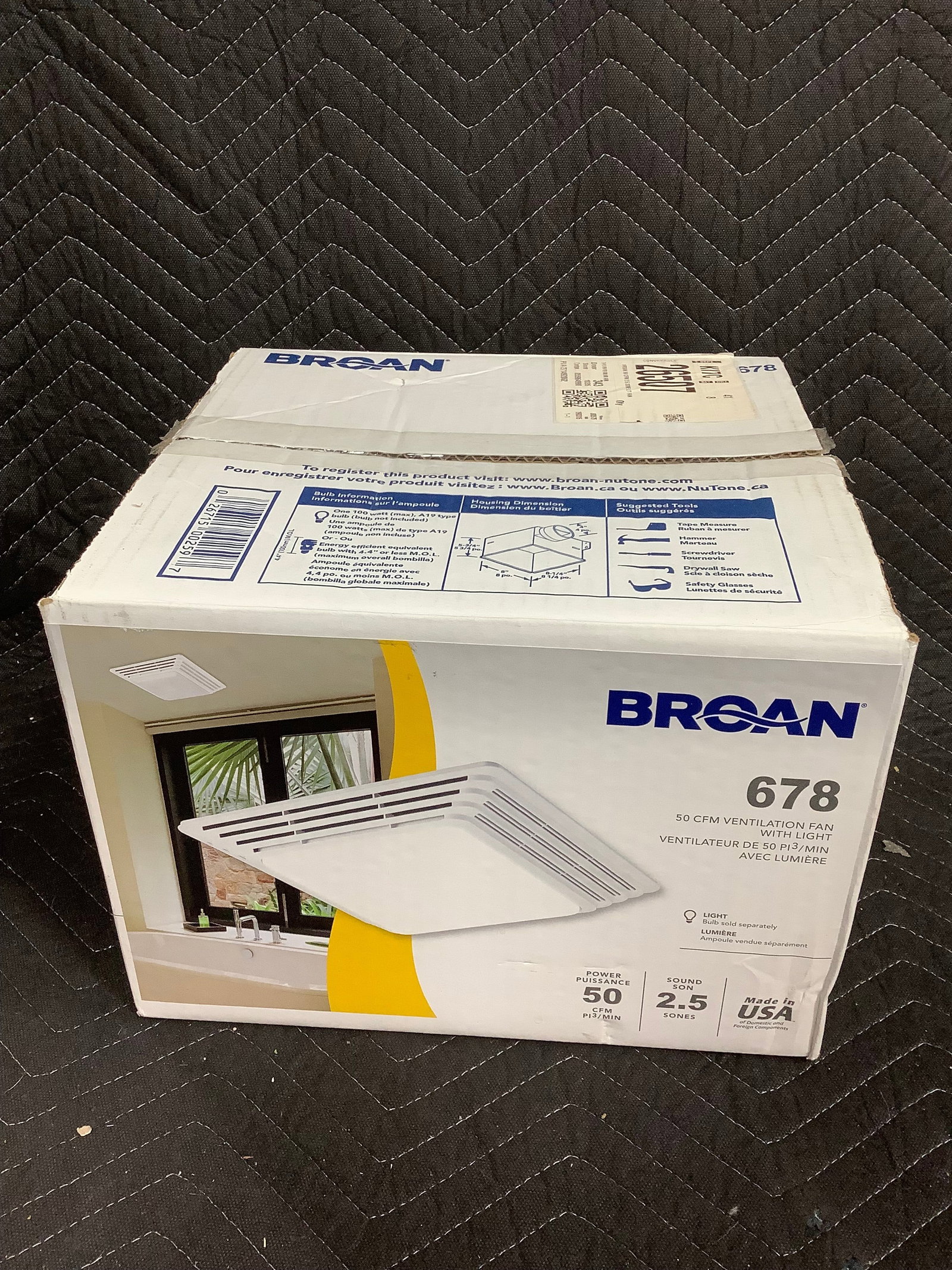 Broan 50 CFM ventilation fan with light*new in box*: Broan 50 CFM ventilation fan with light*new in box*