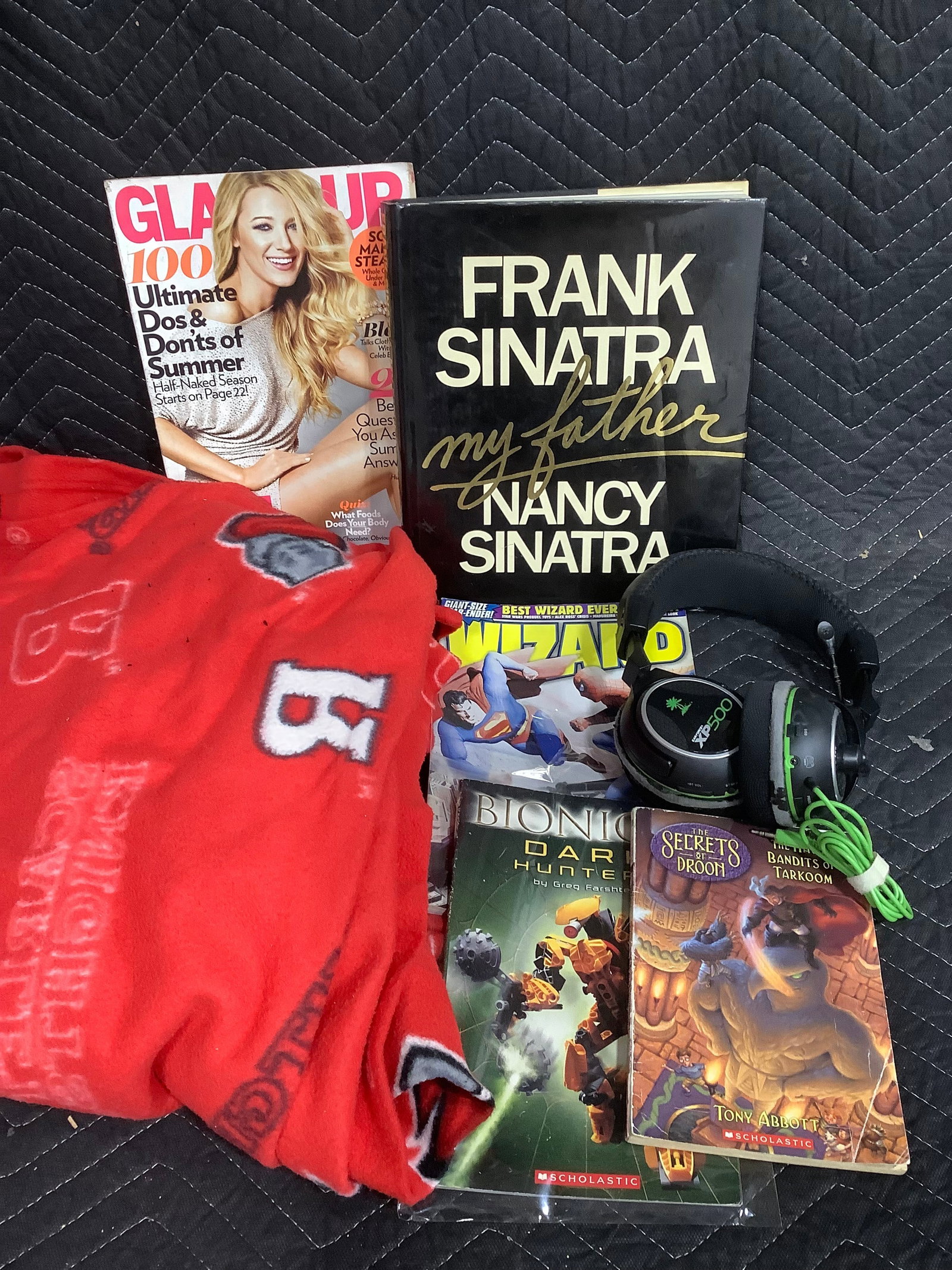 Rutgers throw blanket, Frank Sinatra hardcover book, gamind headset, and more: Rutgers throw blanket, Frank Sinatra hardcover book, gamind headset, and more