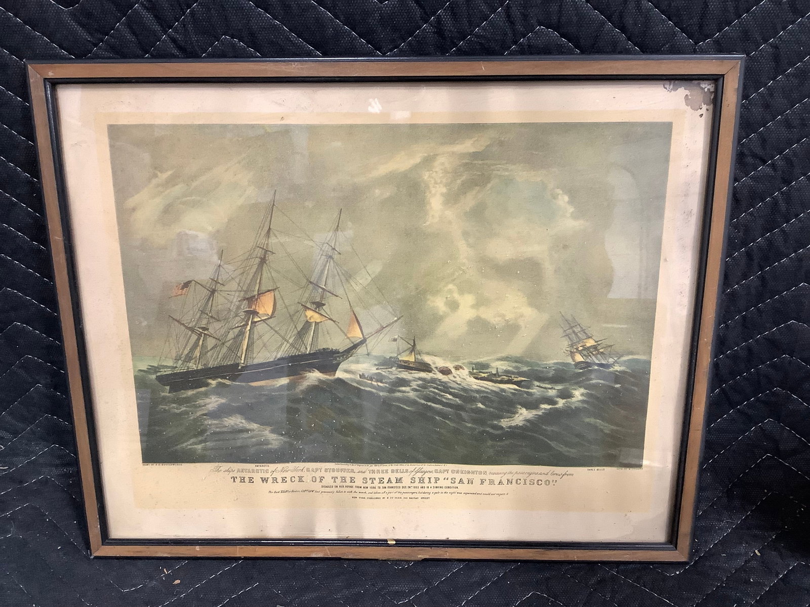 The Wreck of the Steam Ship San Francisco framed print(12inx15in) (1 of 1)
