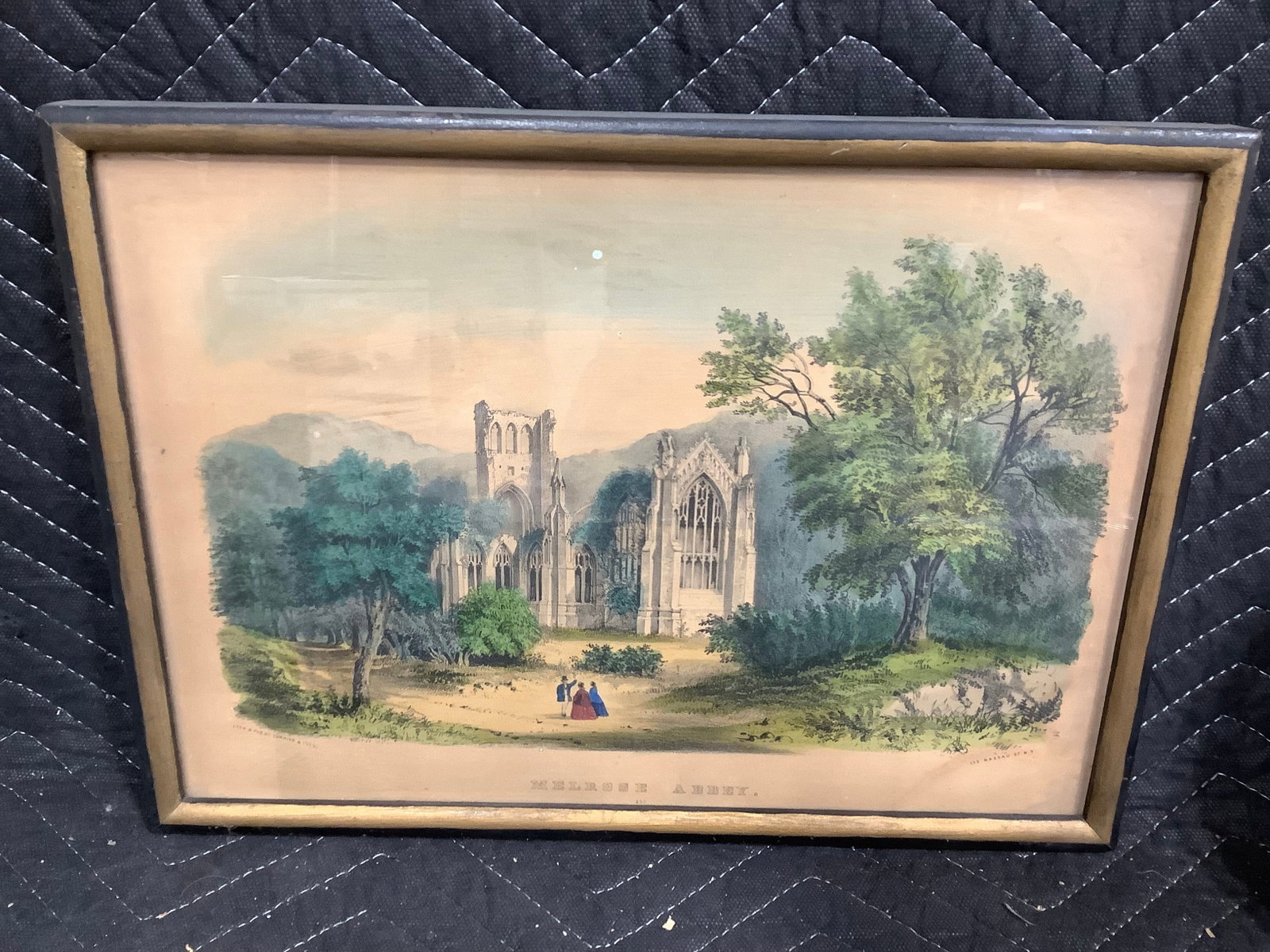Melrose Abbey framed Currier & Ives print(14inx18in) (1 of 1)