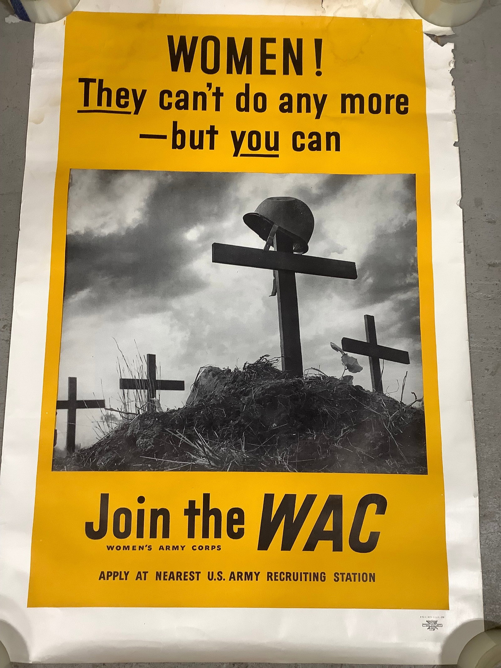 Women They cant do any more-but you can join WAC poster(very torn in corner-25inx38in): Women They cant do any more-but you can join WAC poster(very torn in corner-25inx38in)