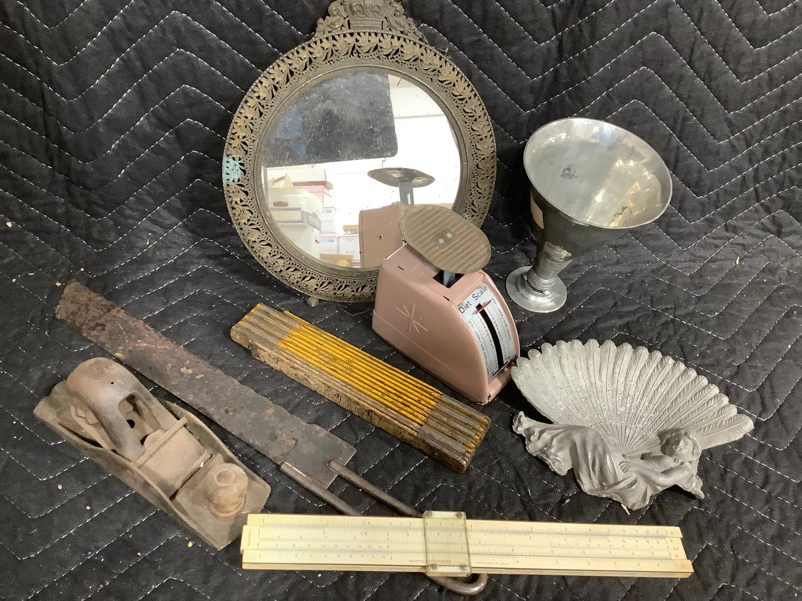 Vintage diet scale, mirror, plane,and more: Vintage diet scale, mirror, plane,and more