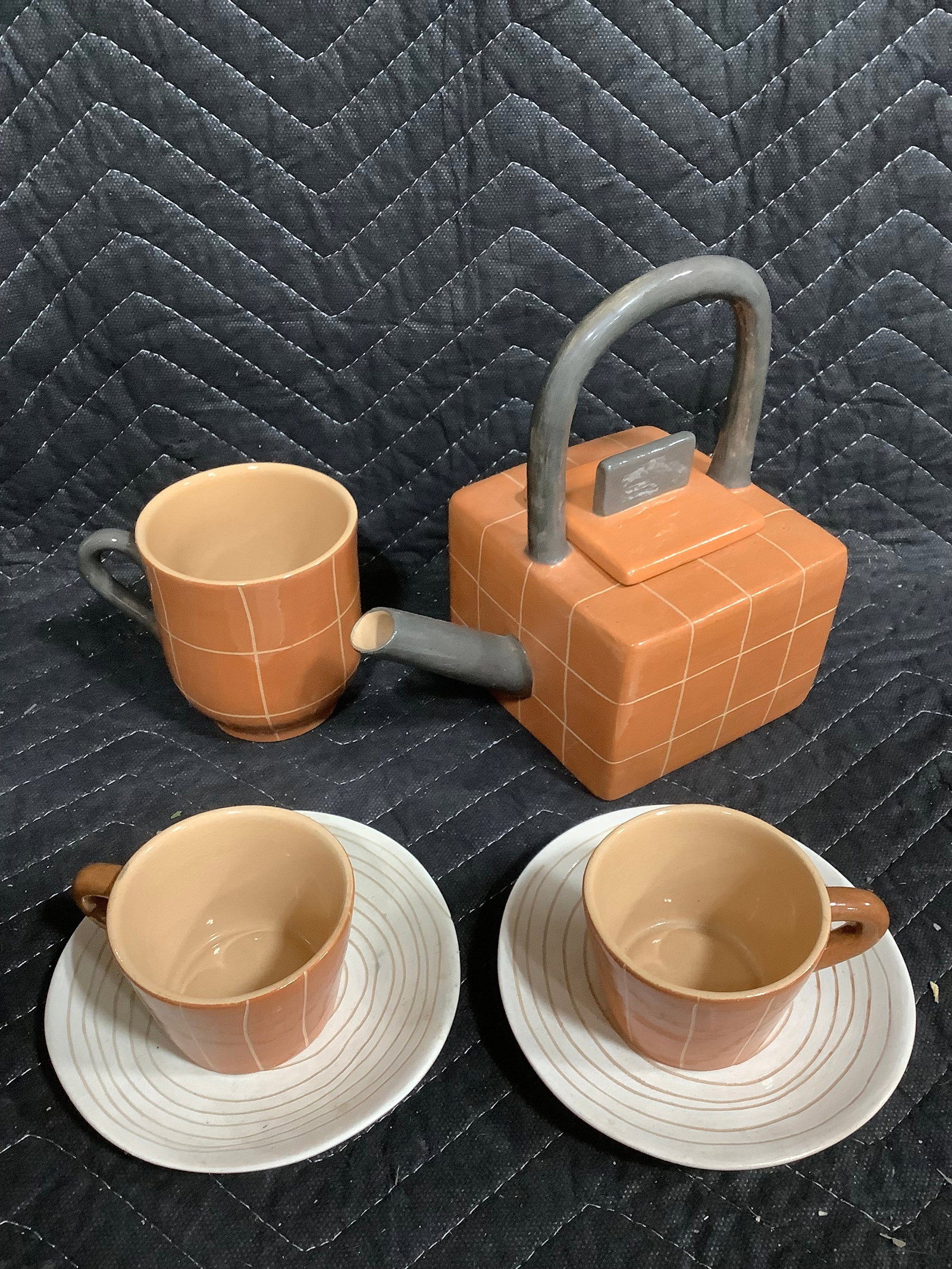 5 piece handmade modern tea set: 5 piece handmade modern tea set