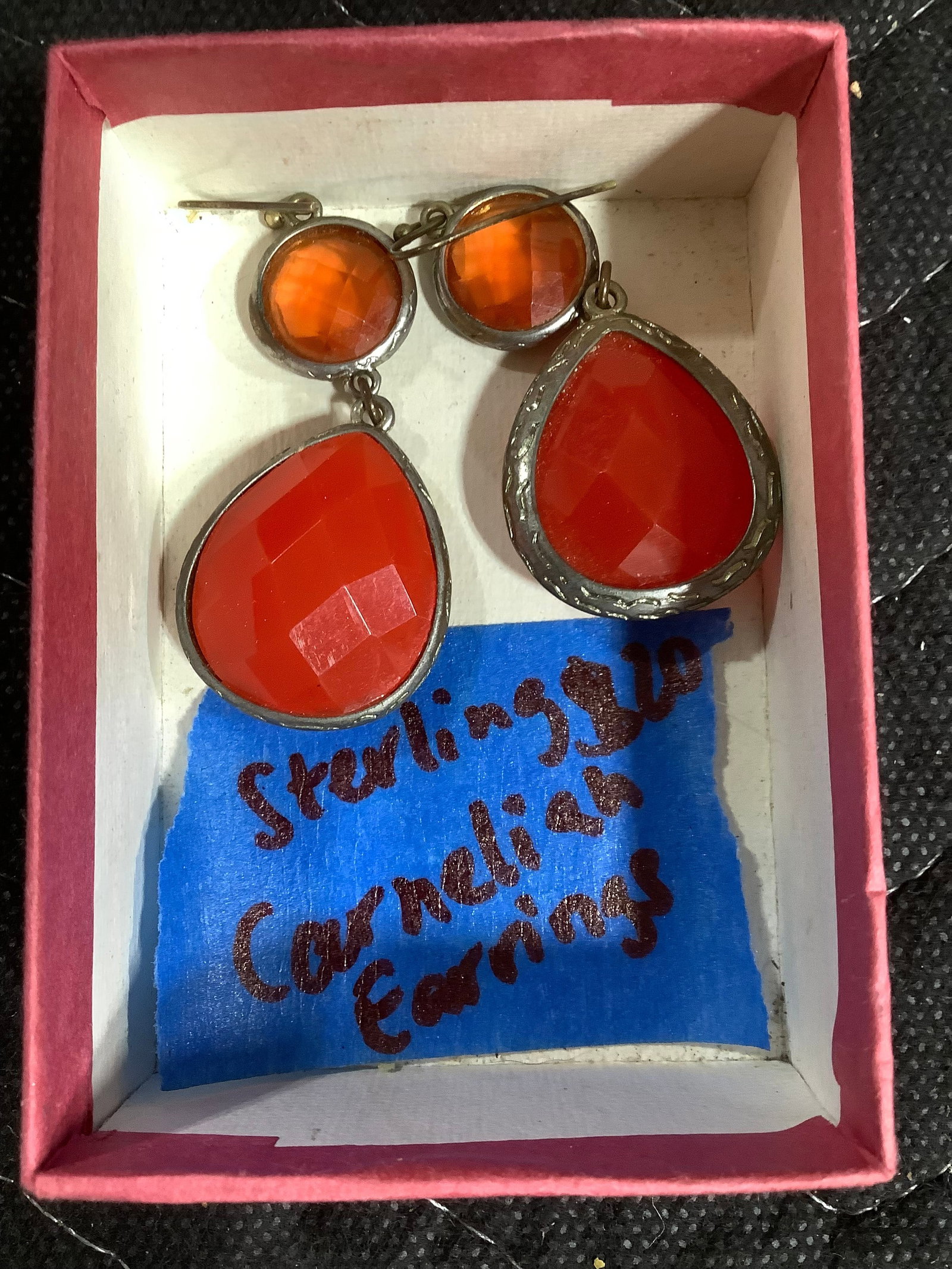 Sterling carnelian earrings: Sterling carnelian earrings