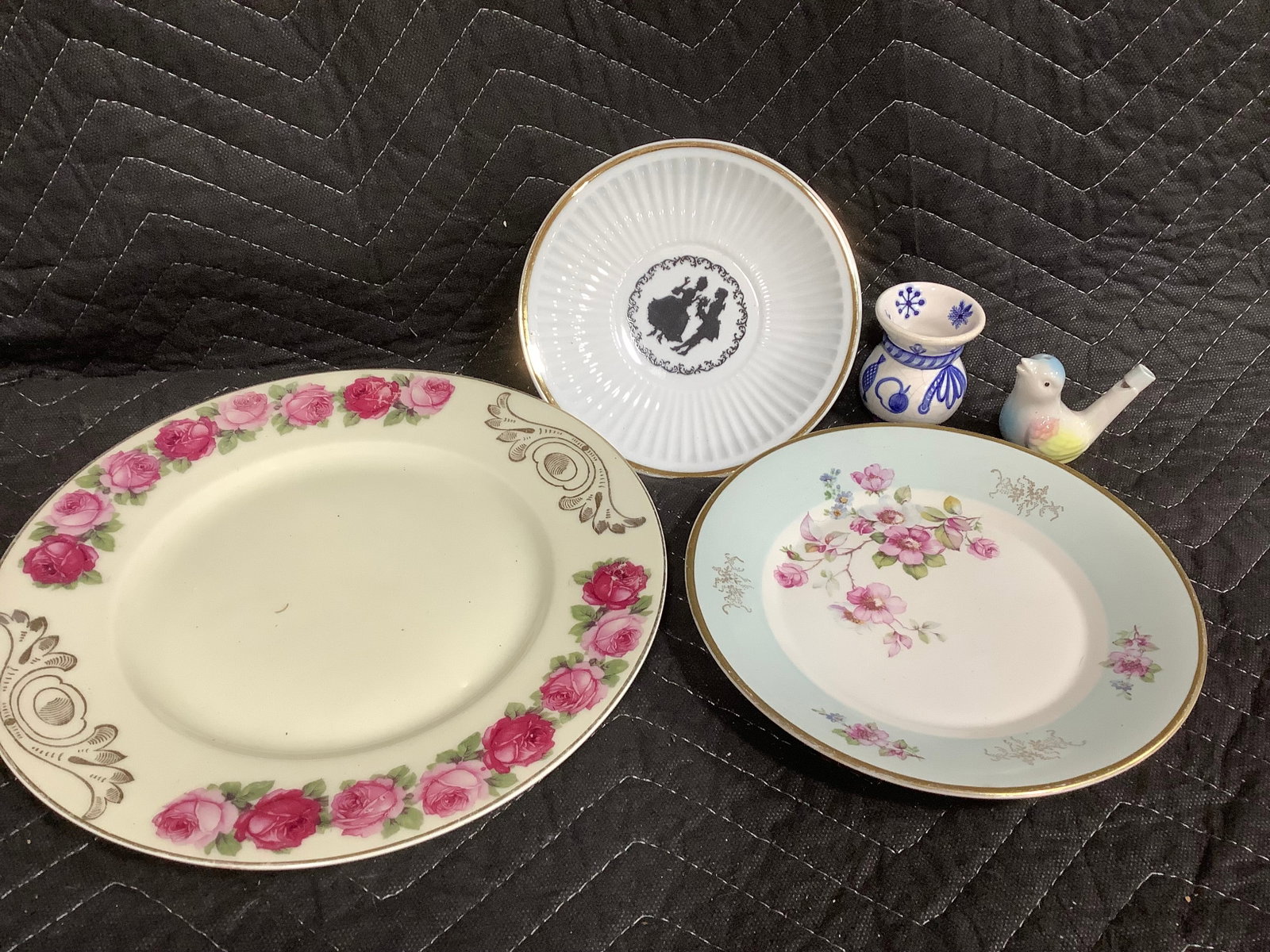 Ceramic bird whistle, miniature ceramic vase, and decorative (1 of 1)