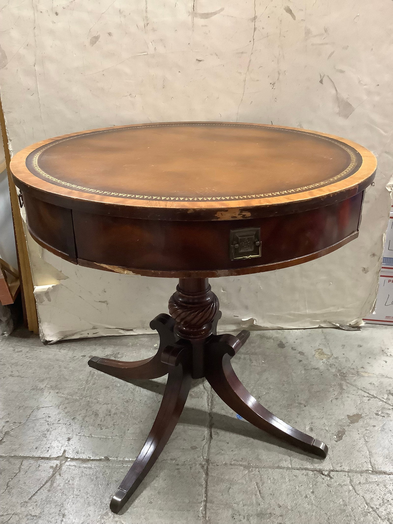 MCM wooden table(30inx28.5in-wood slightly chipped): MCM wooden table(30inx28.5in-wood slightly chipped)