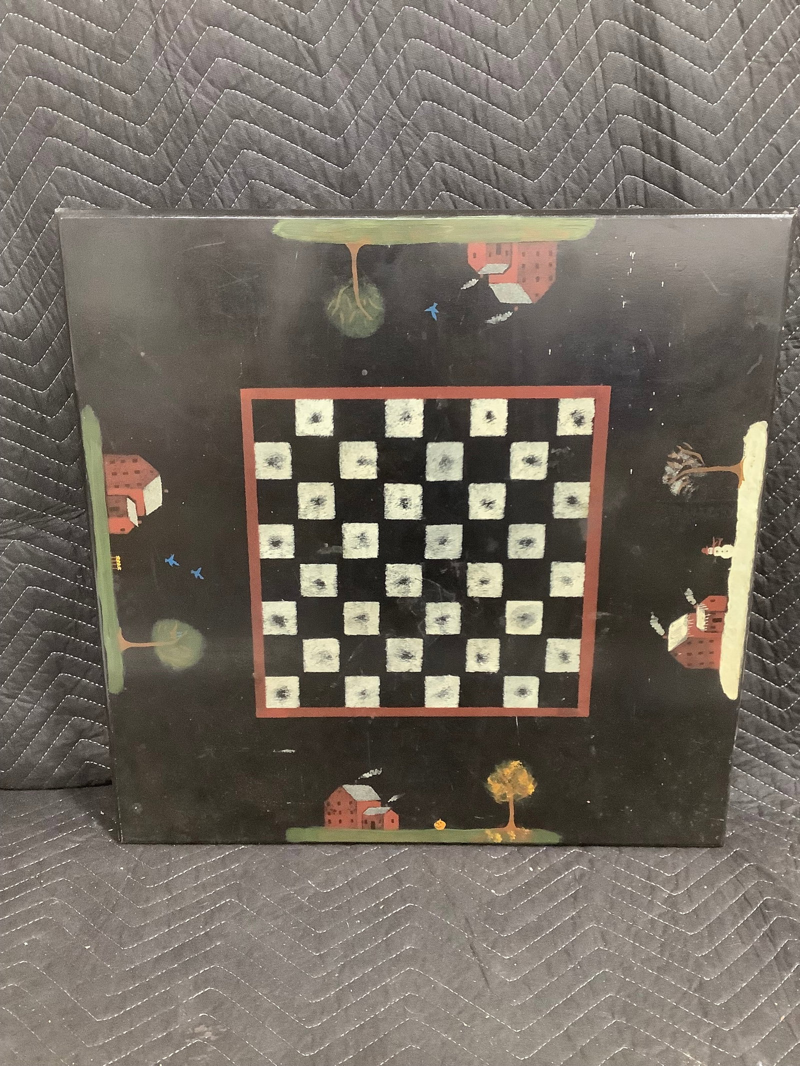 Handpainted wooden folk art game board(24inx24in) (1 of 1)
