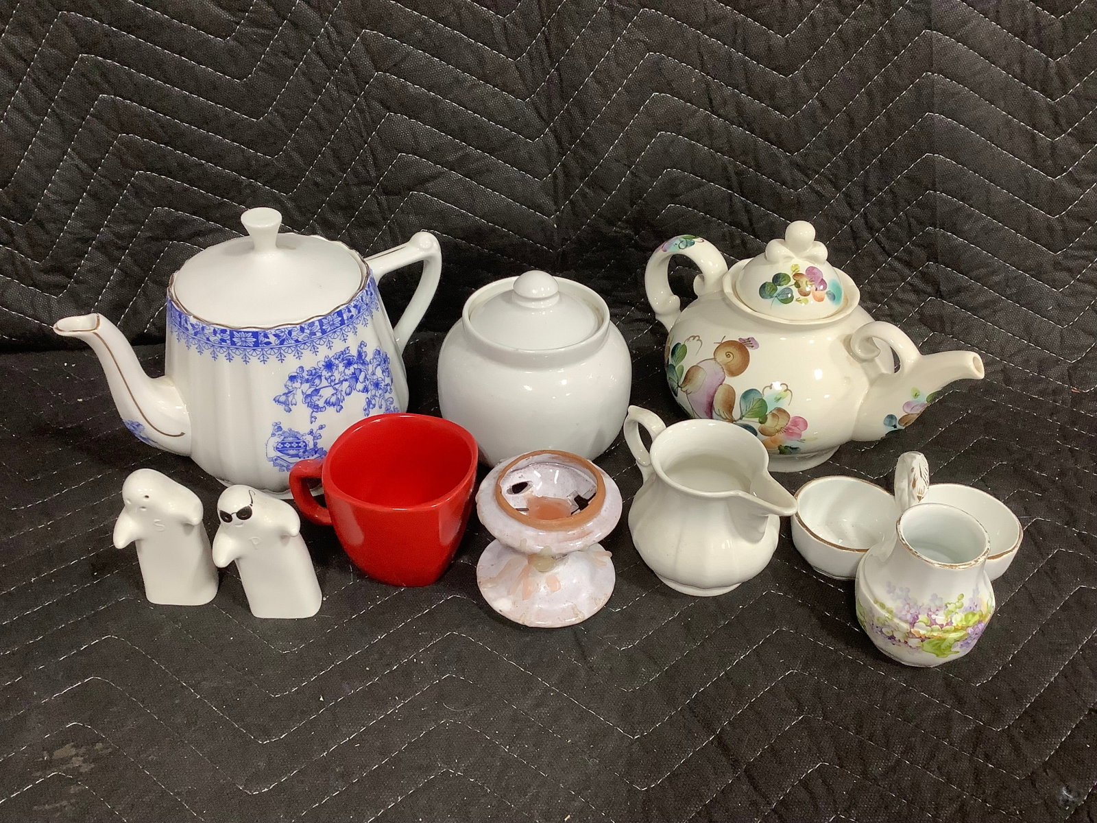 Ceramic teapots(tallest 6.5in), KPM pitcher, and more (1 of 1)