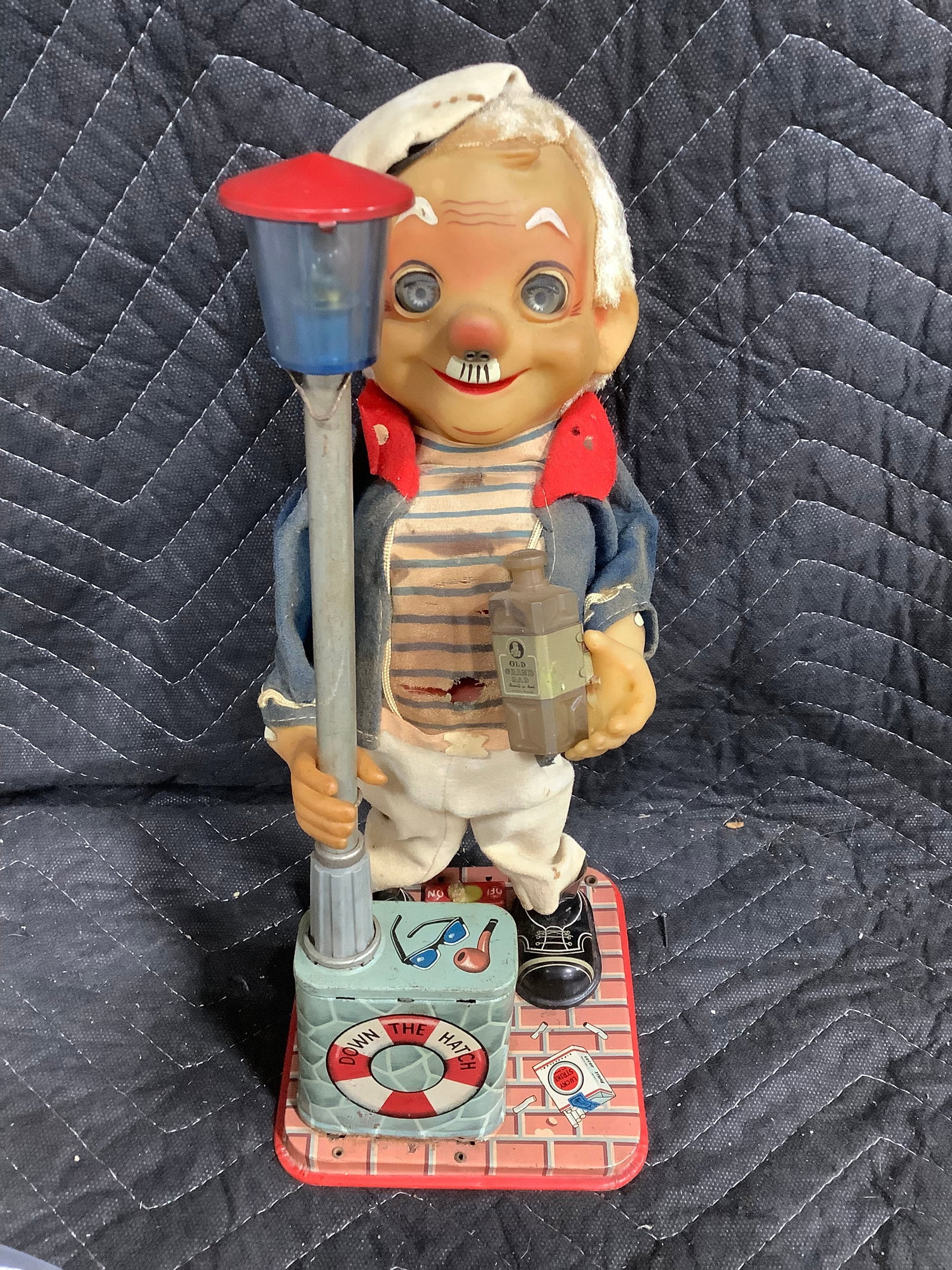 Vintage 1960s 'Drinking Captain' Tin Toy (12.5in Tall) (1 of 1)