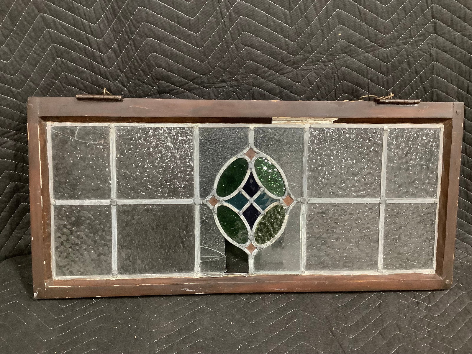 Stained Glass Window Panel (14inx30.5in) *damaged*: Stained Glass Window Panel (14inx30.5in) *damaged*