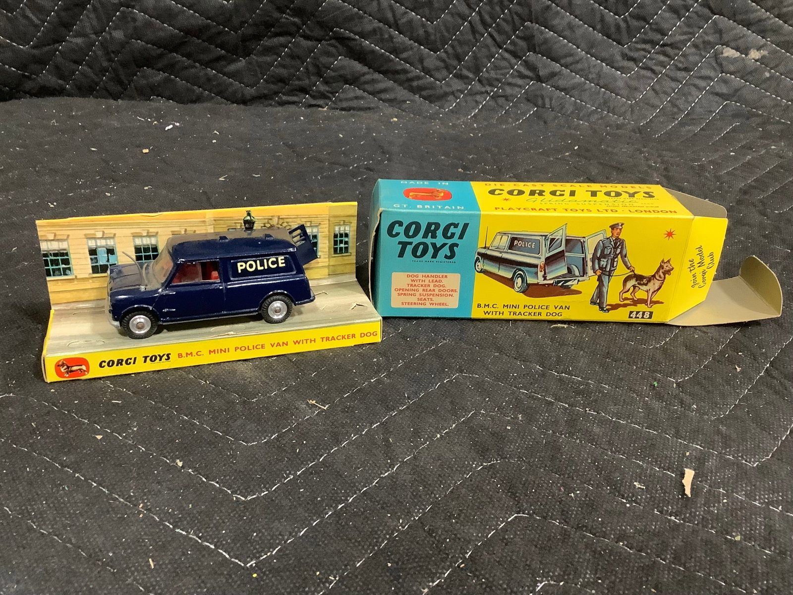 Corgi Toys vintage B.M.C. Mini Police Van with tracker dog diecast in original box (1 of 1)