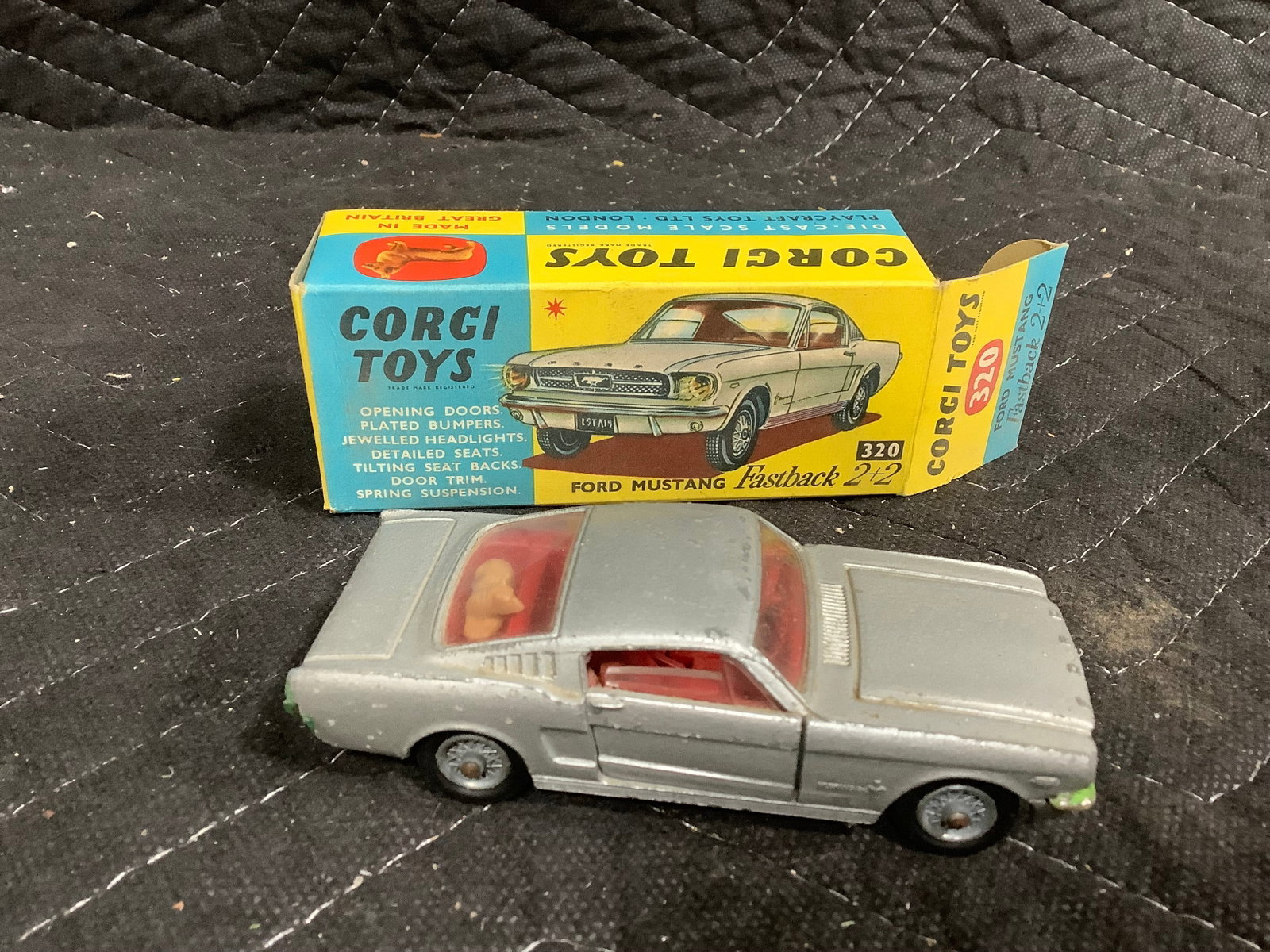 Corgi Toys vintage Ford Mustang Fastback 2+2 diecast in original box (1 of 1)