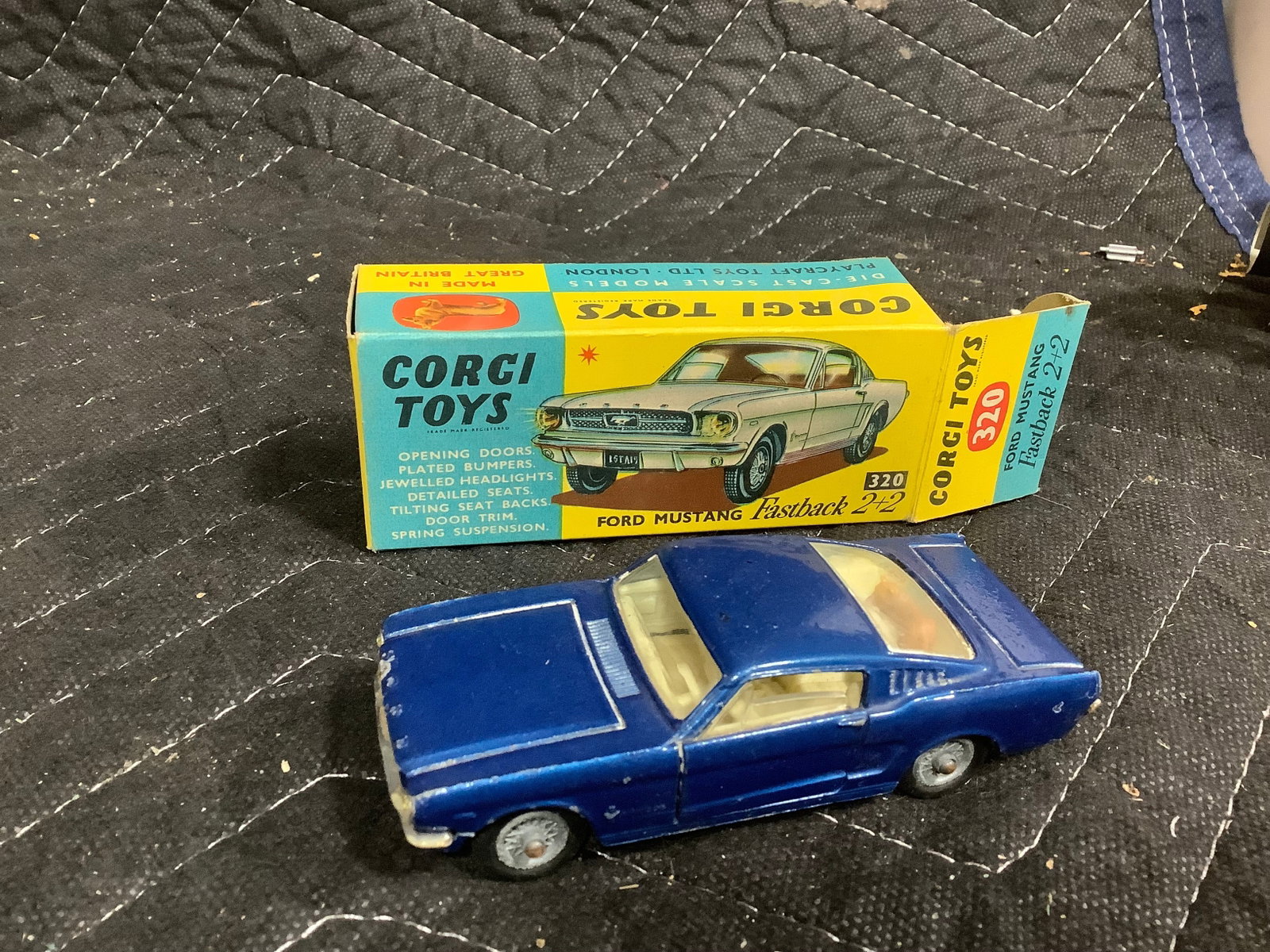 Corgi Toys vintage Ford Mustang Fastback 2+2 diecast in original box (1 of 1)