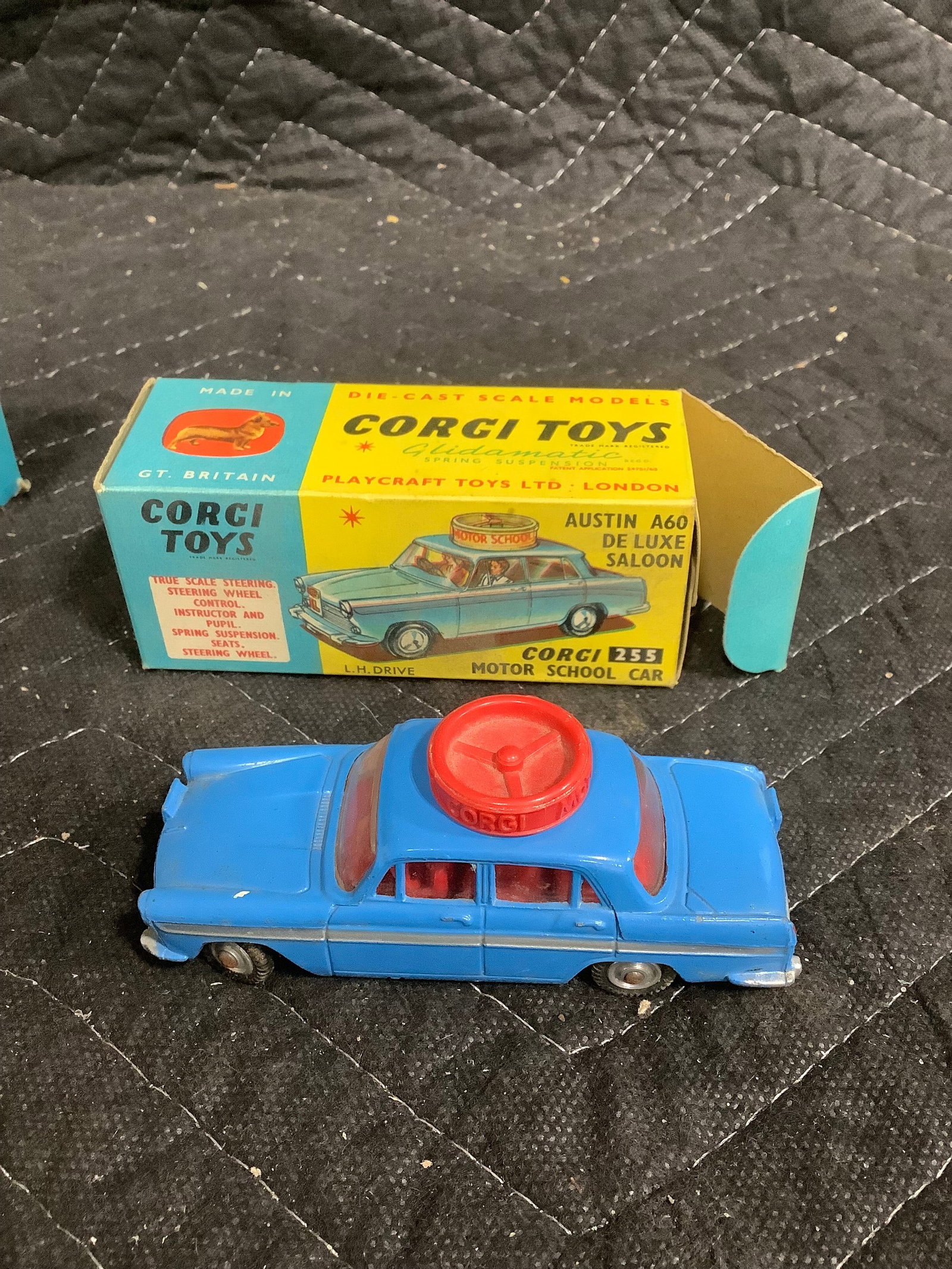 Corgi Toys vintage Austin A60 De Luxe Saloon motor school car diecast in original box (1 of 1)