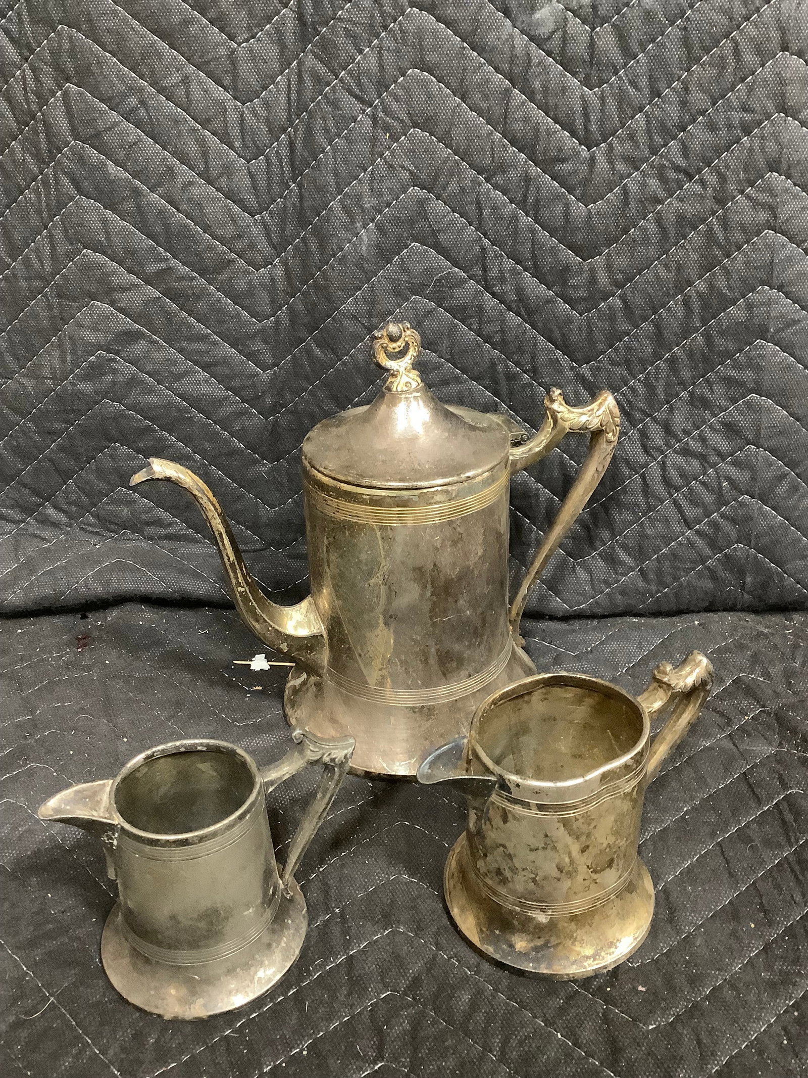 Sheffield plated pitchers/teapot(tallest 8in) (1 of 1)
