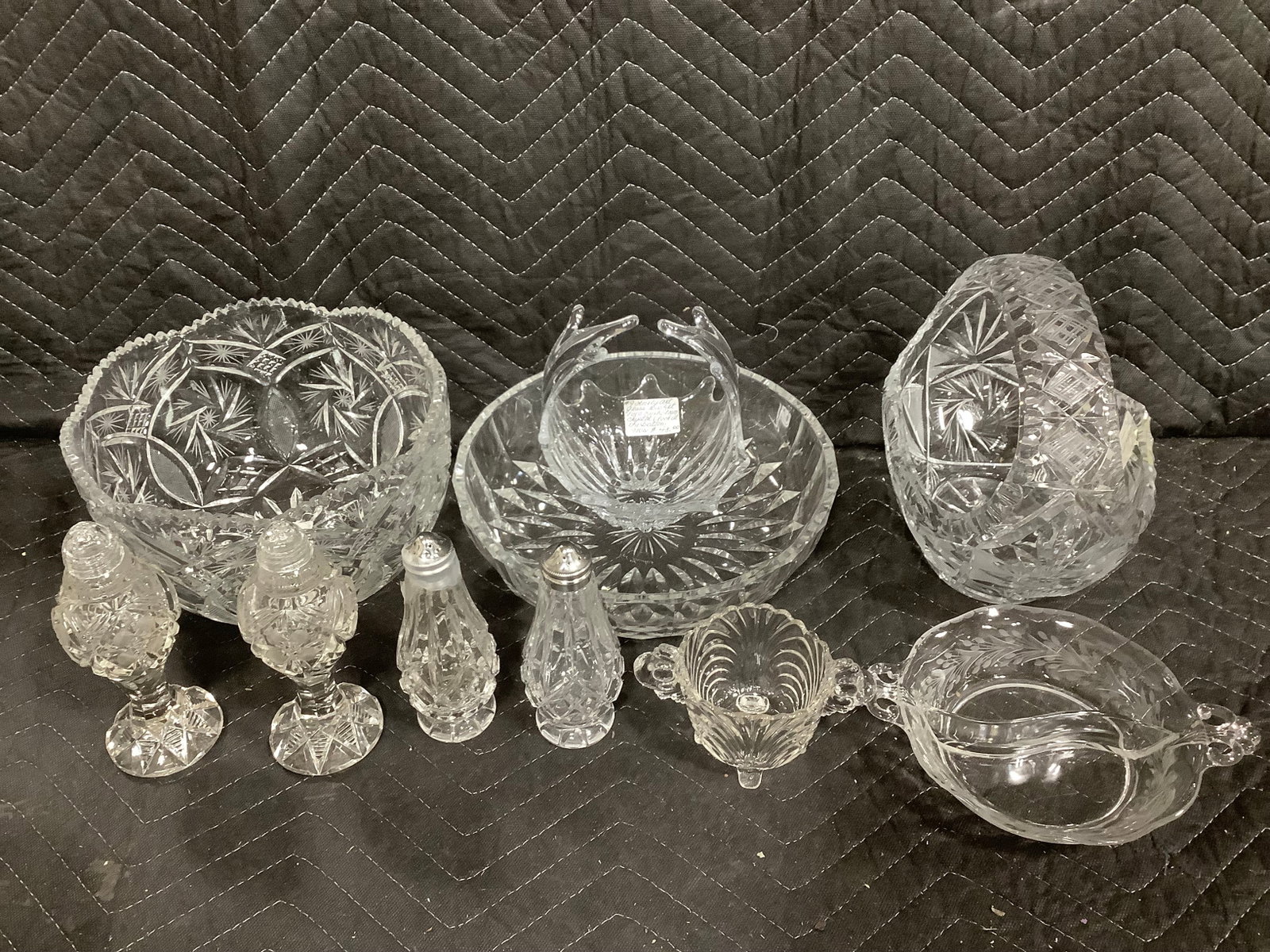 Crystal glass basket(8.5in tall), crystal bowls, and more (1 of 1)