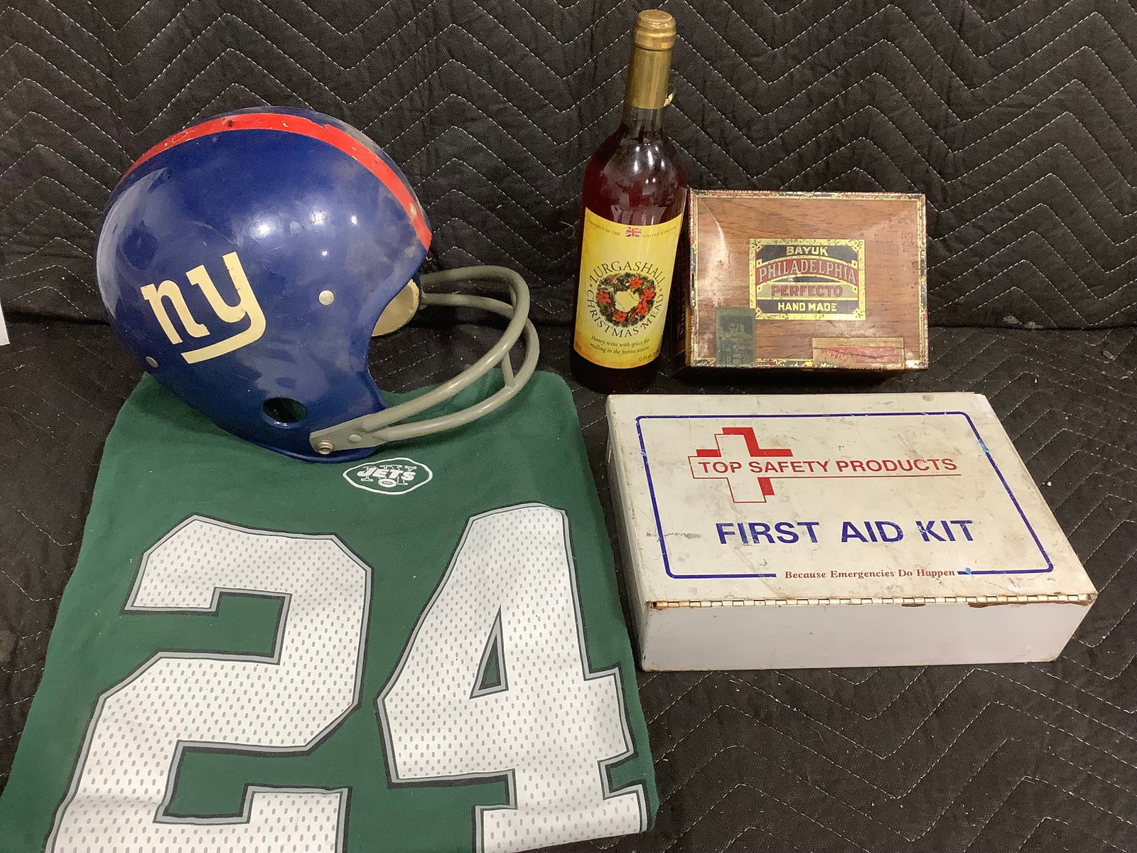 Vintage cigar box, NY Giants helmet, Eagles tshirt, and more: Vintage cigar box, NY Giants helmet, Eagles tshirt, and more
