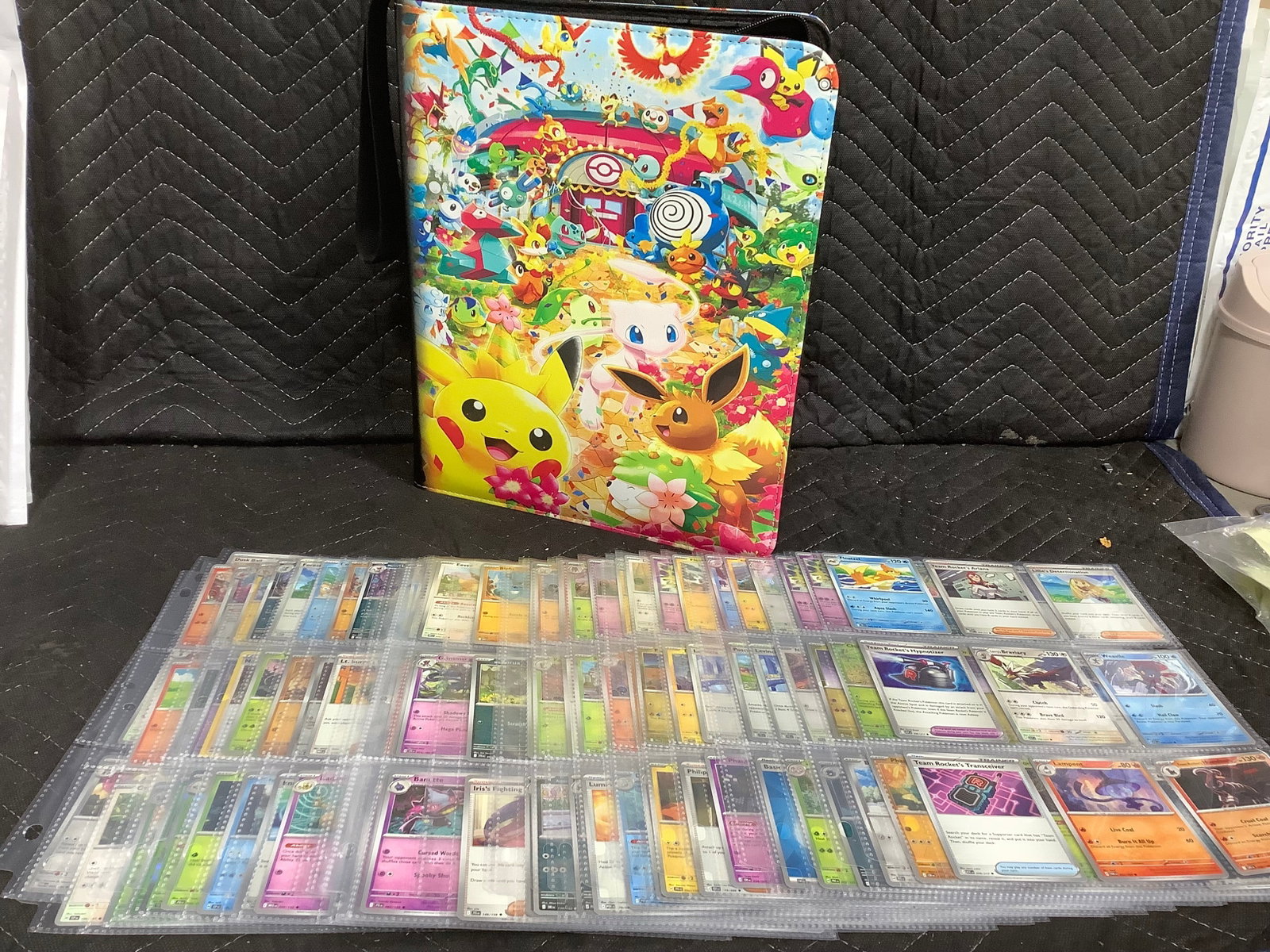 Decorative Pokemon binder filled wih Pokemon cards: Decorative Pokemon binder filled wih Pokemon cards