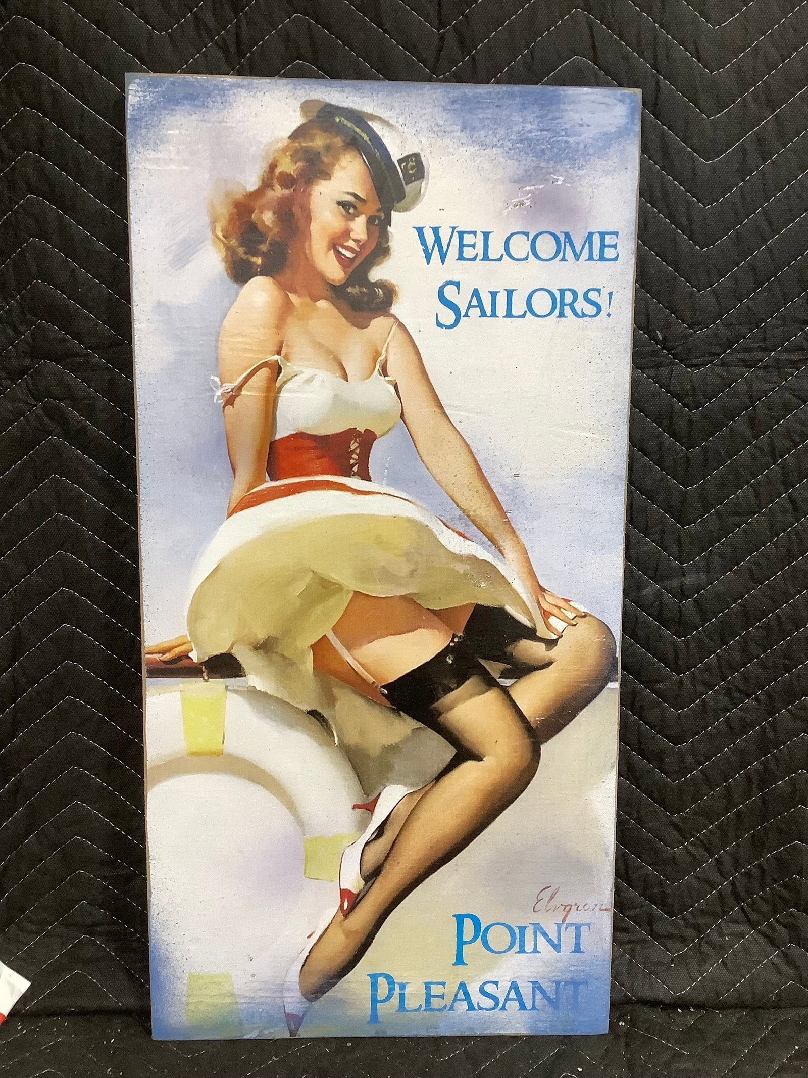 Welcome Sailors wooden wall art(12inx24in): Welcome Sailors wooden wall art(12inx24in)
