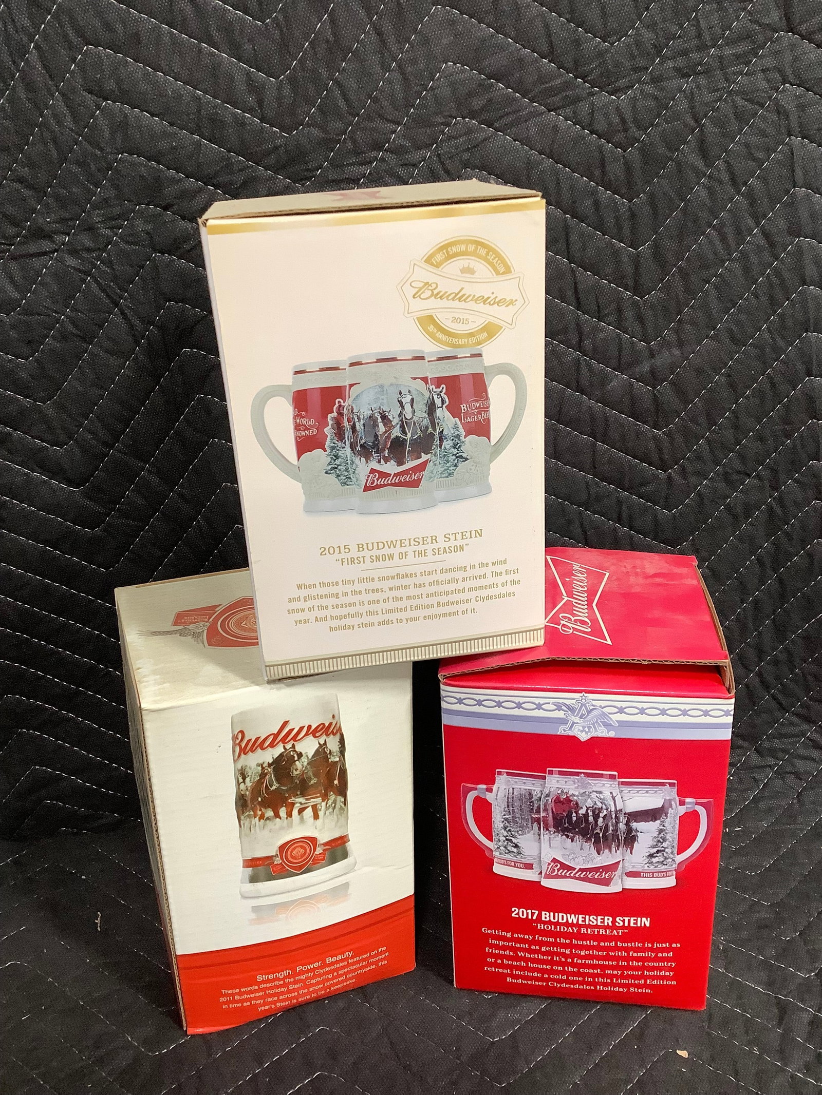 Budweiser ceramic beer steins in box (1 of 1)
