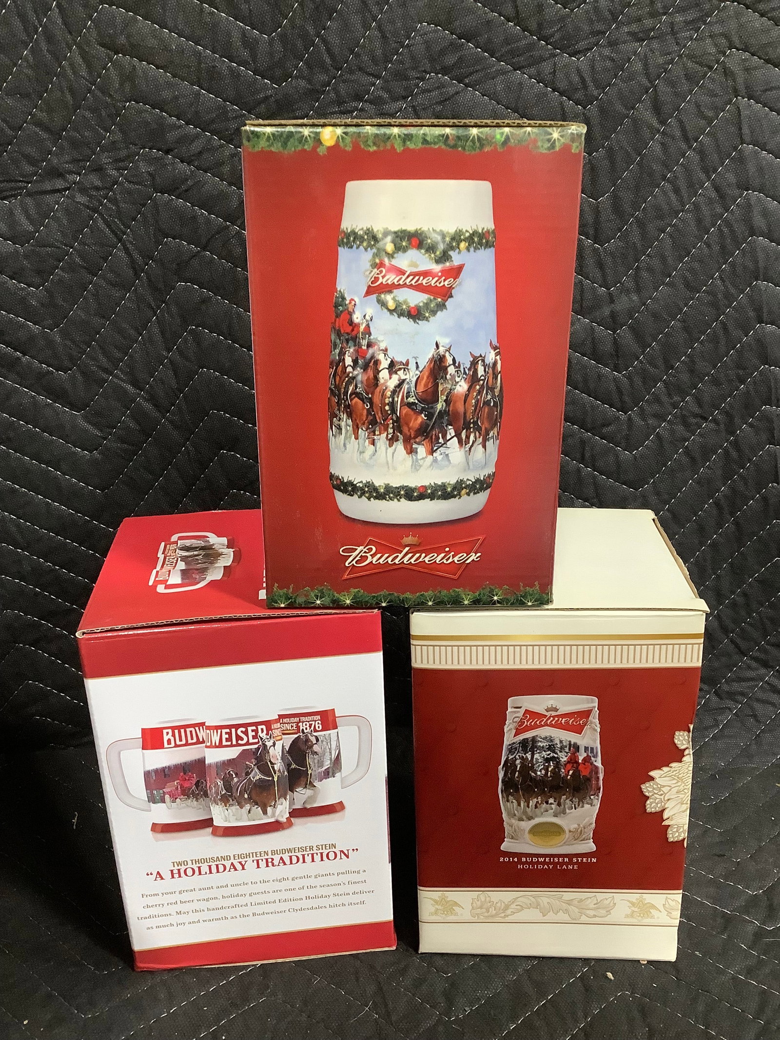 Budweiser ceramic beer steins in box (1 of 1)