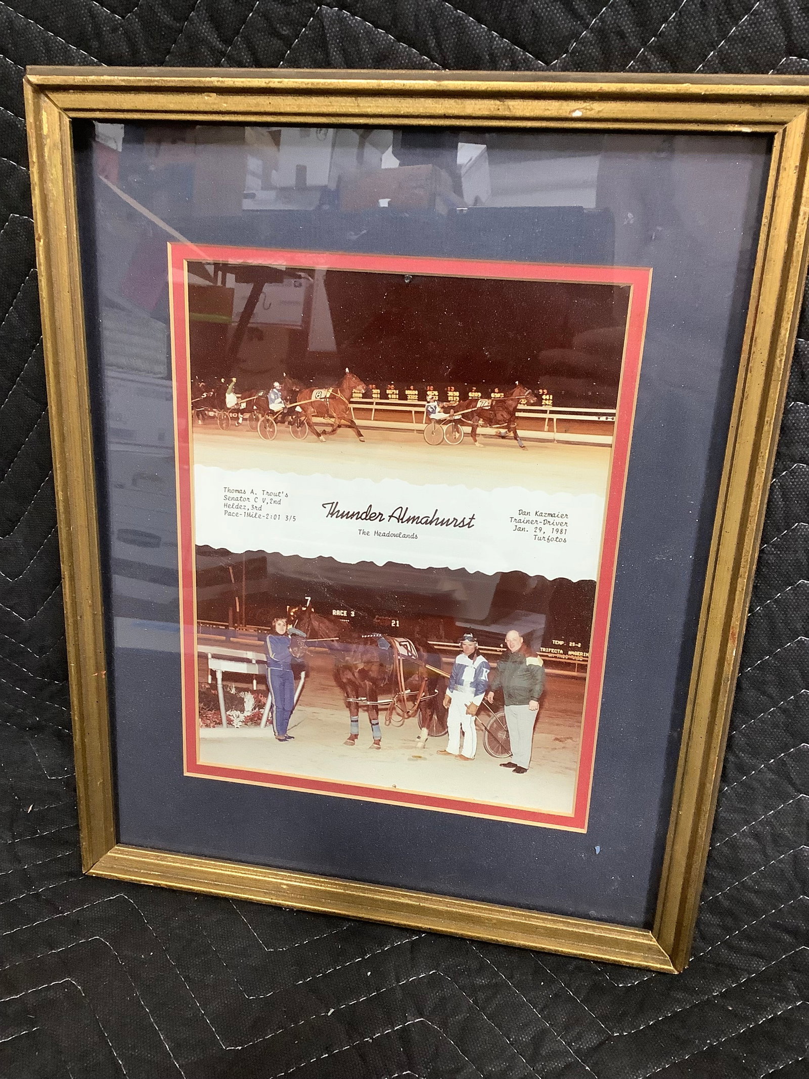 Framed Thunder Almahurst Horse Racing Print (12inx15.5in) (1 of 1)