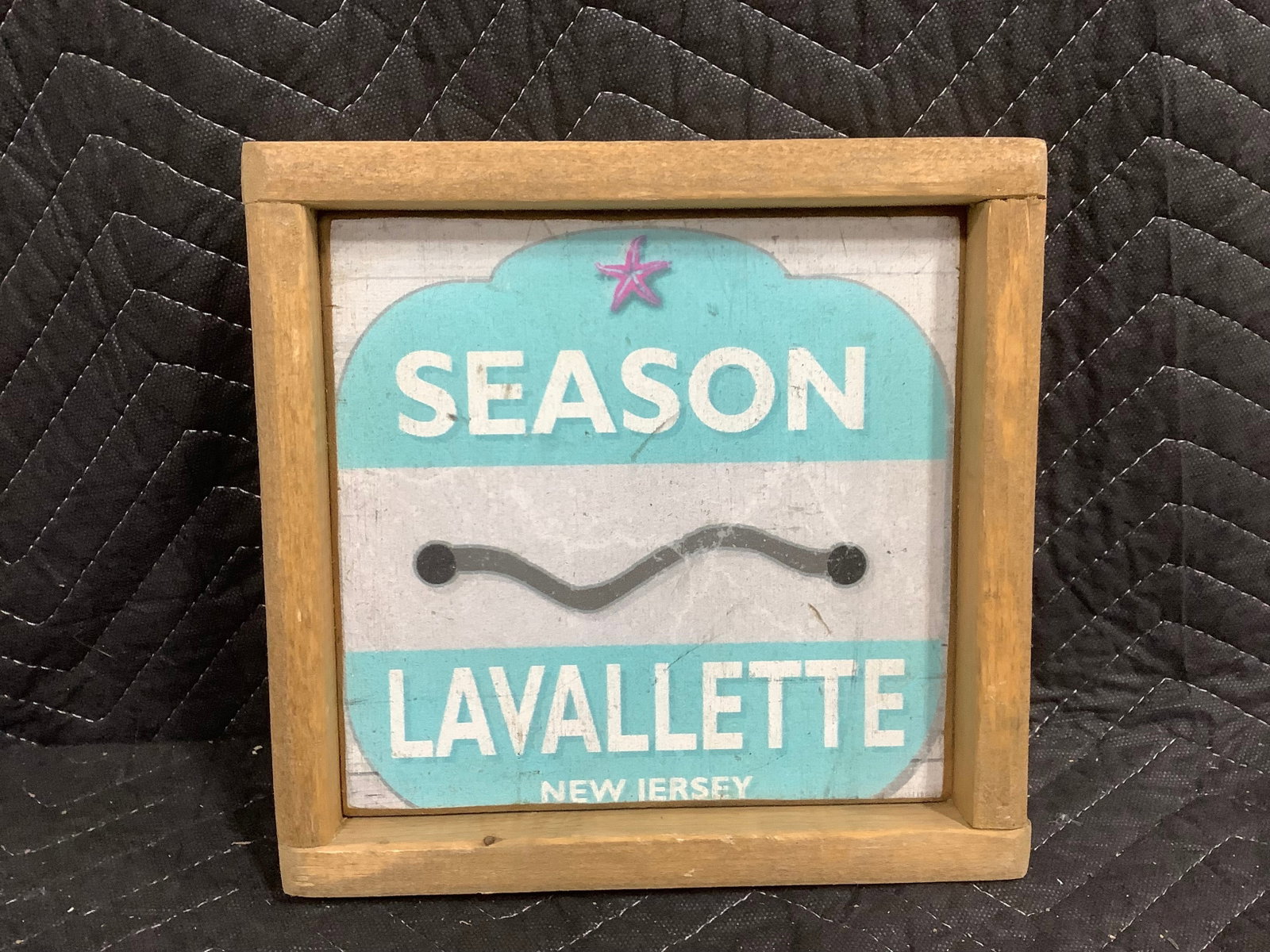 Wooden Lavallette NJ Wall Decor (9.25inx9.25in): Wooden Lavallette NJ Wall Decor (9.25inx9.25in)