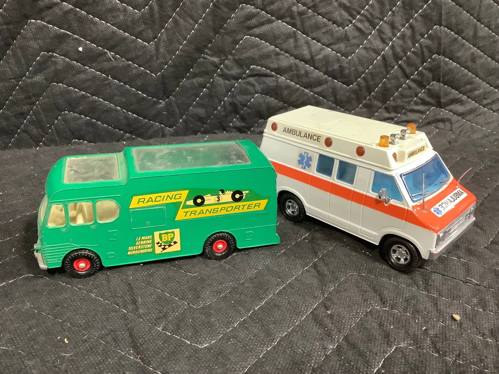 Vintage Matchbox Diecast Models - Ambulance/Racing Transporter: Vintage Matchbox Diecast Models - Ambulance/Racing Transporter